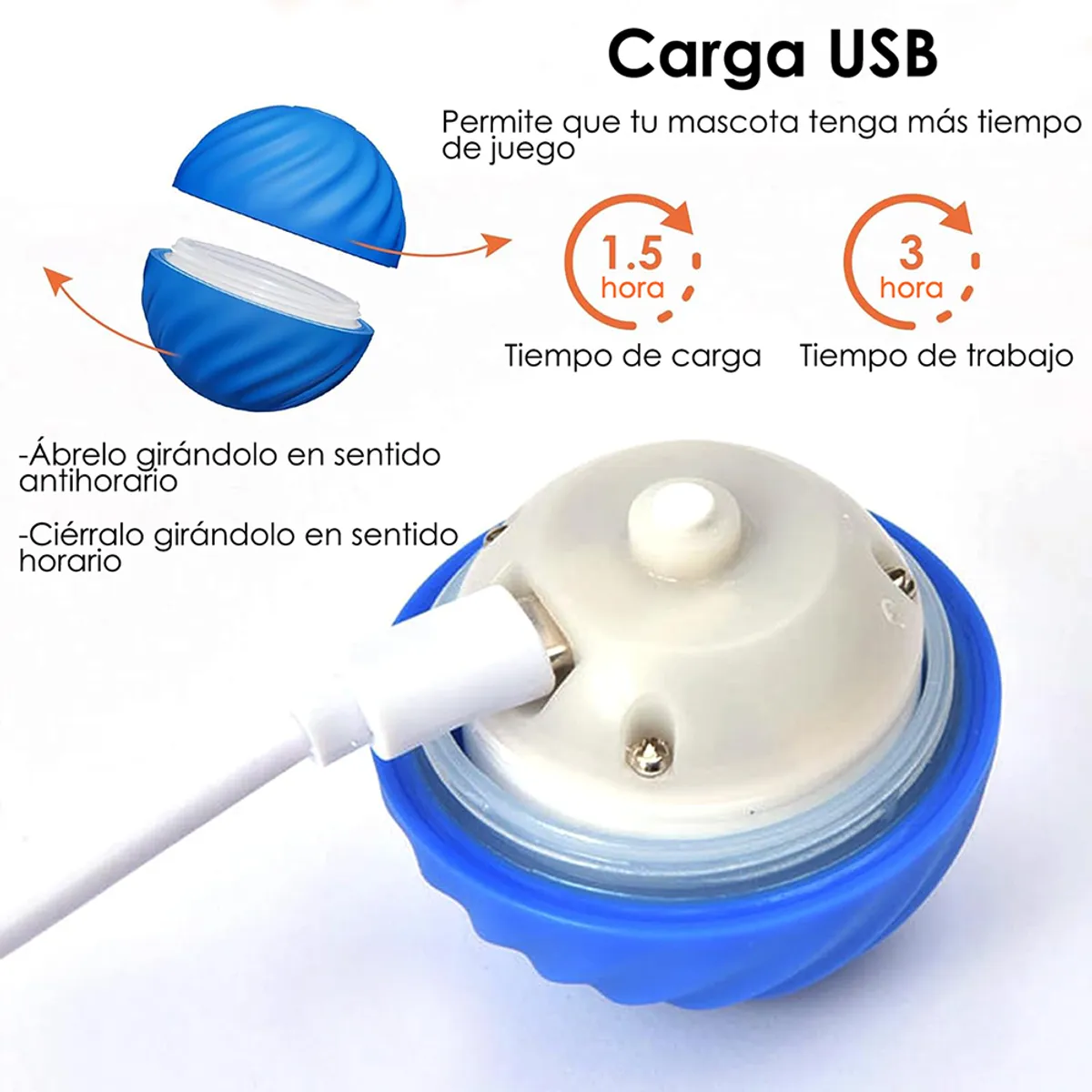 GENERICO - Pelota Interactiva para Perros Medianos y Grandes d68mm