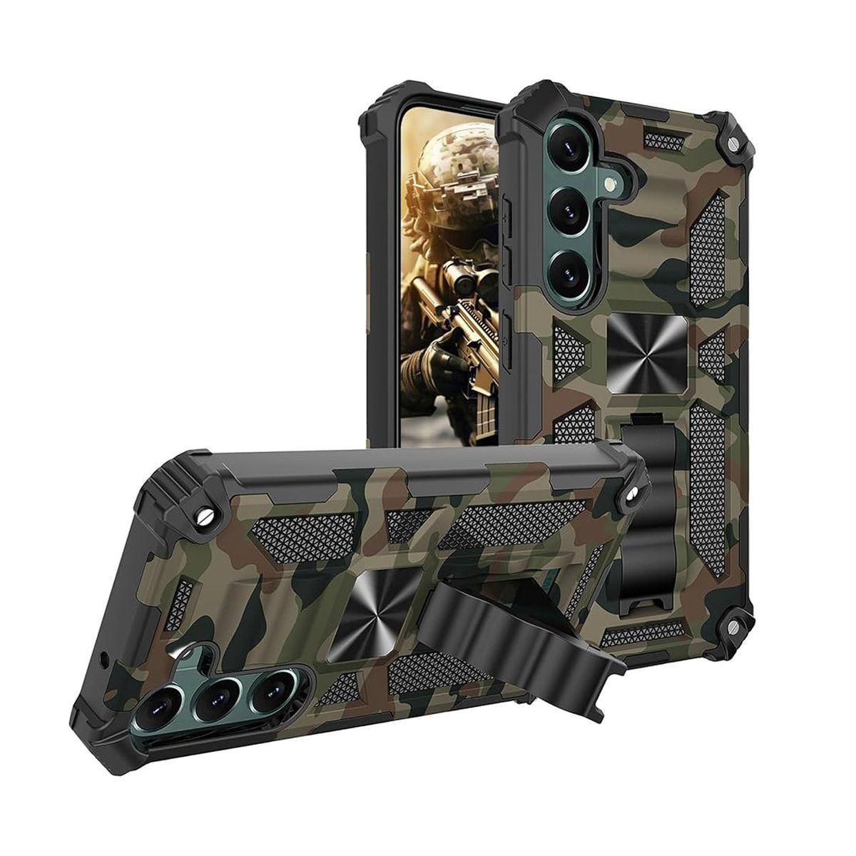 GENERICO - Case Funda Protector Anti impacto Samsung A35 - Camuflado Militar