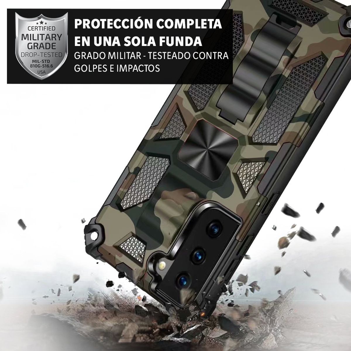 GENERICO - Case Funda Protector Anti impacto Samsung A35 - Camuflado Militar