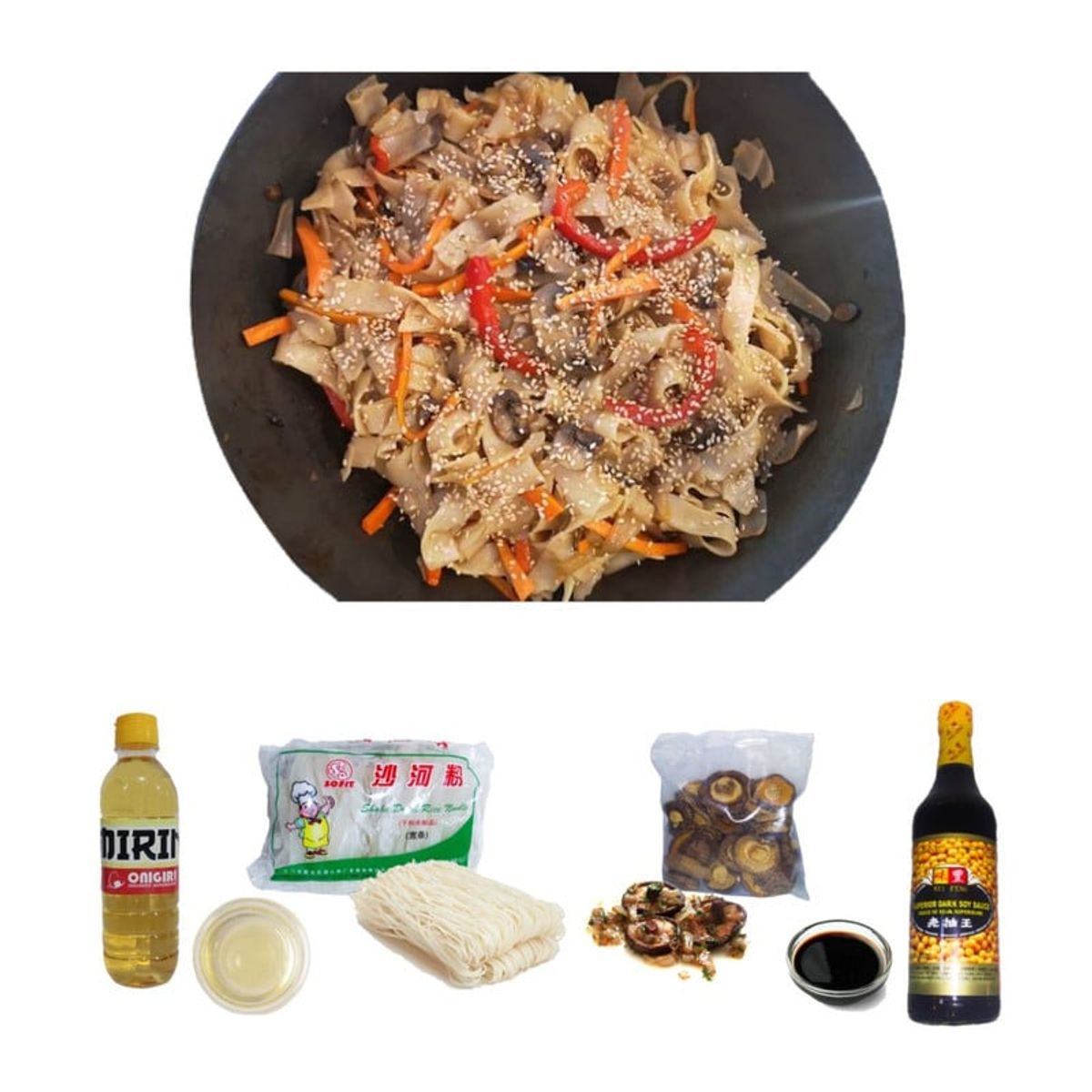 GENERICO - Pack Oriental 4u Fideo Sahofan Hongo Shitake Mirin Salsa Soy