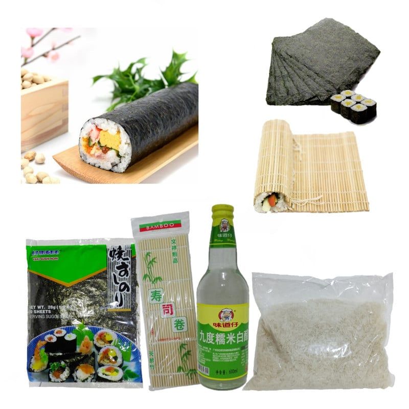 GENERICO - Set Makis Basico 4u Nori Arroz Glutinoso Vinagre Esterilla
