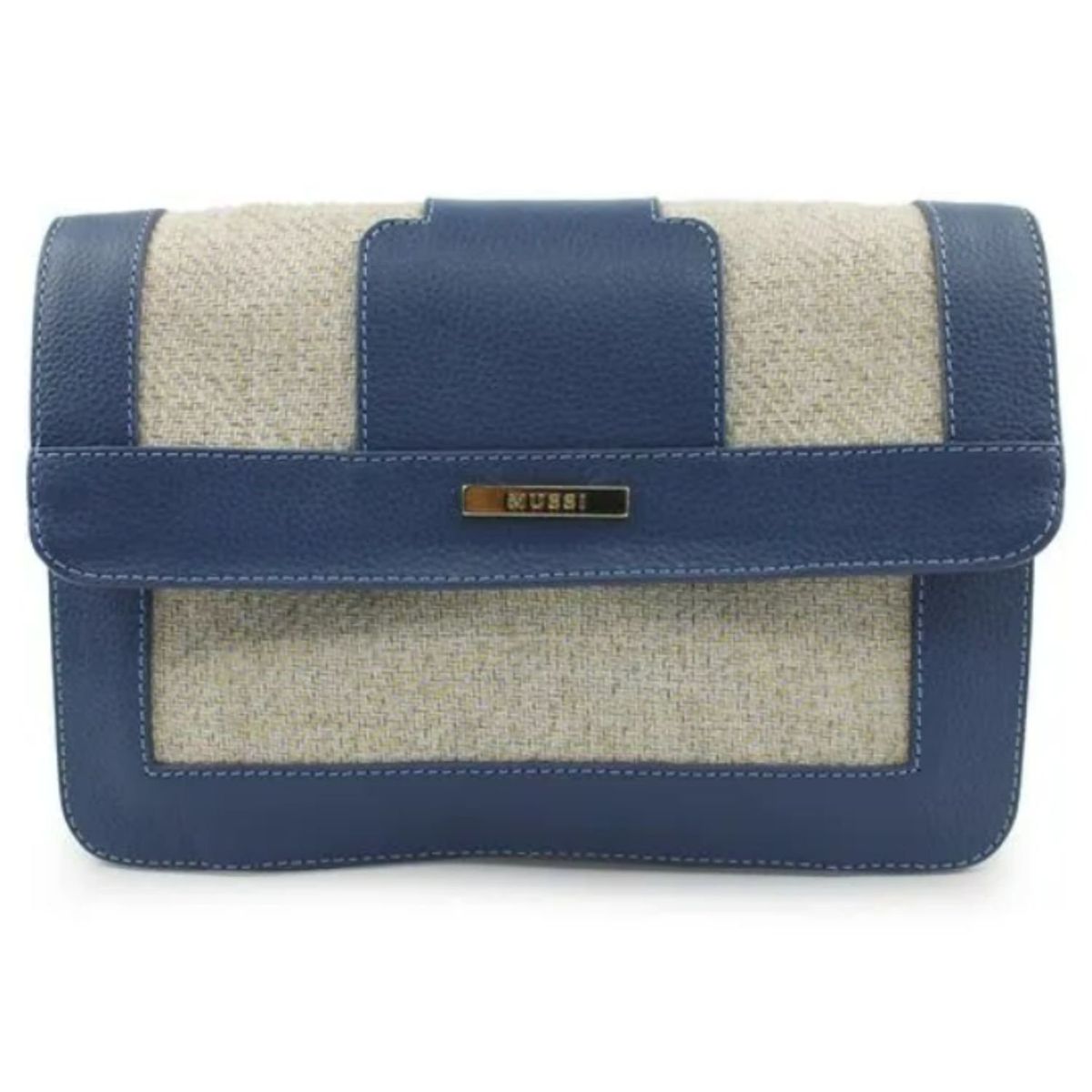 GENERICO - BOLSO MANOS LIBRES DE CUERO AZUL - MUSSI