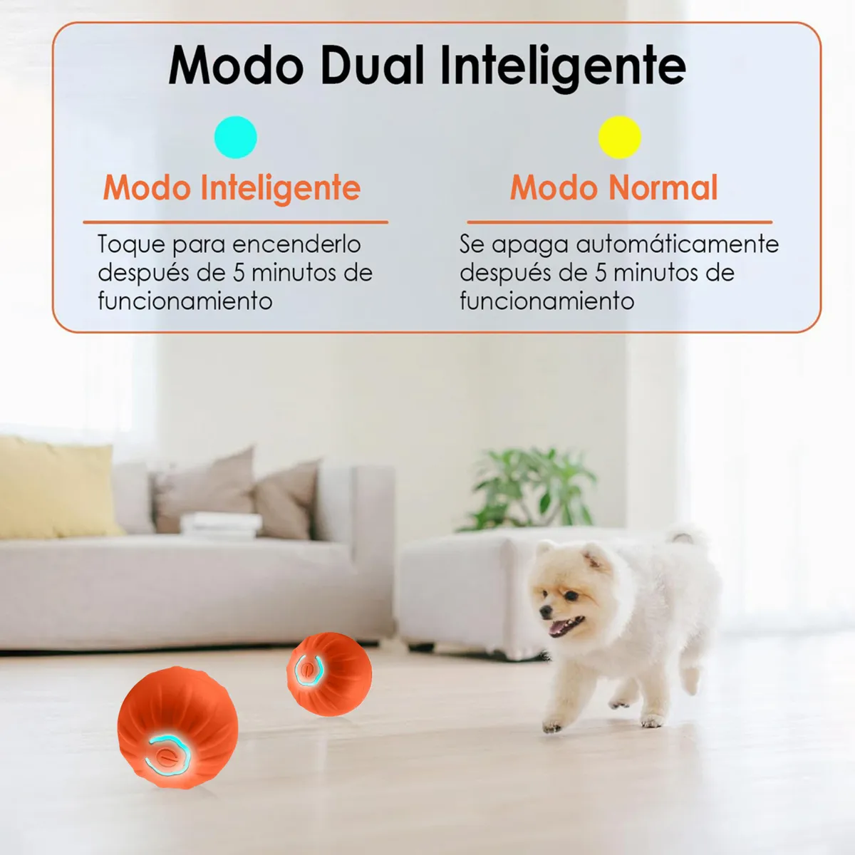 GENERICO - Pelota Interactiva para perros Juguete de Rebote d52cm