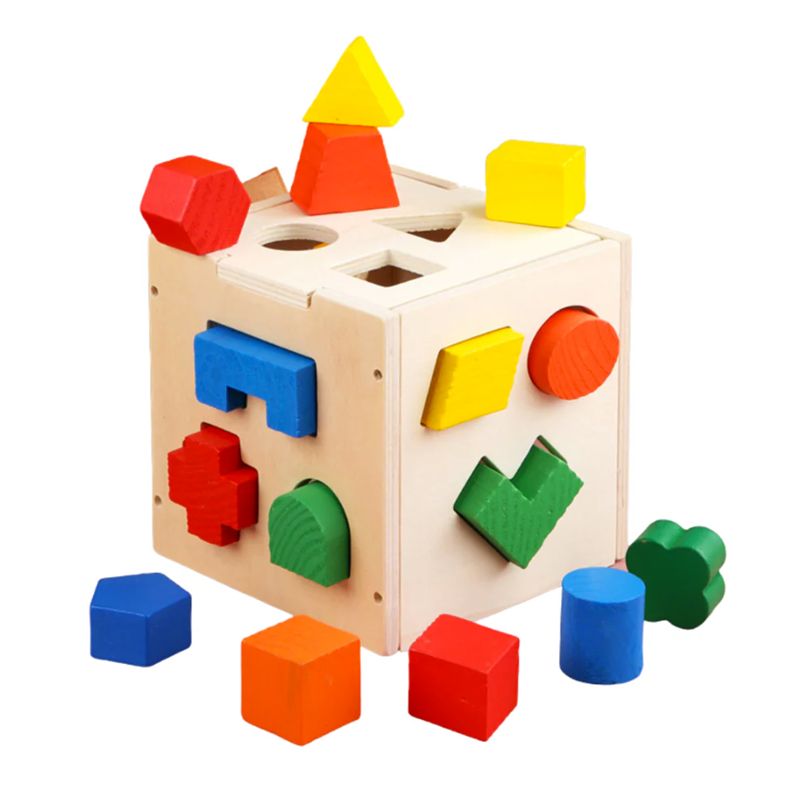 GENERICO - Cubo Didactico con Encajes Montessori