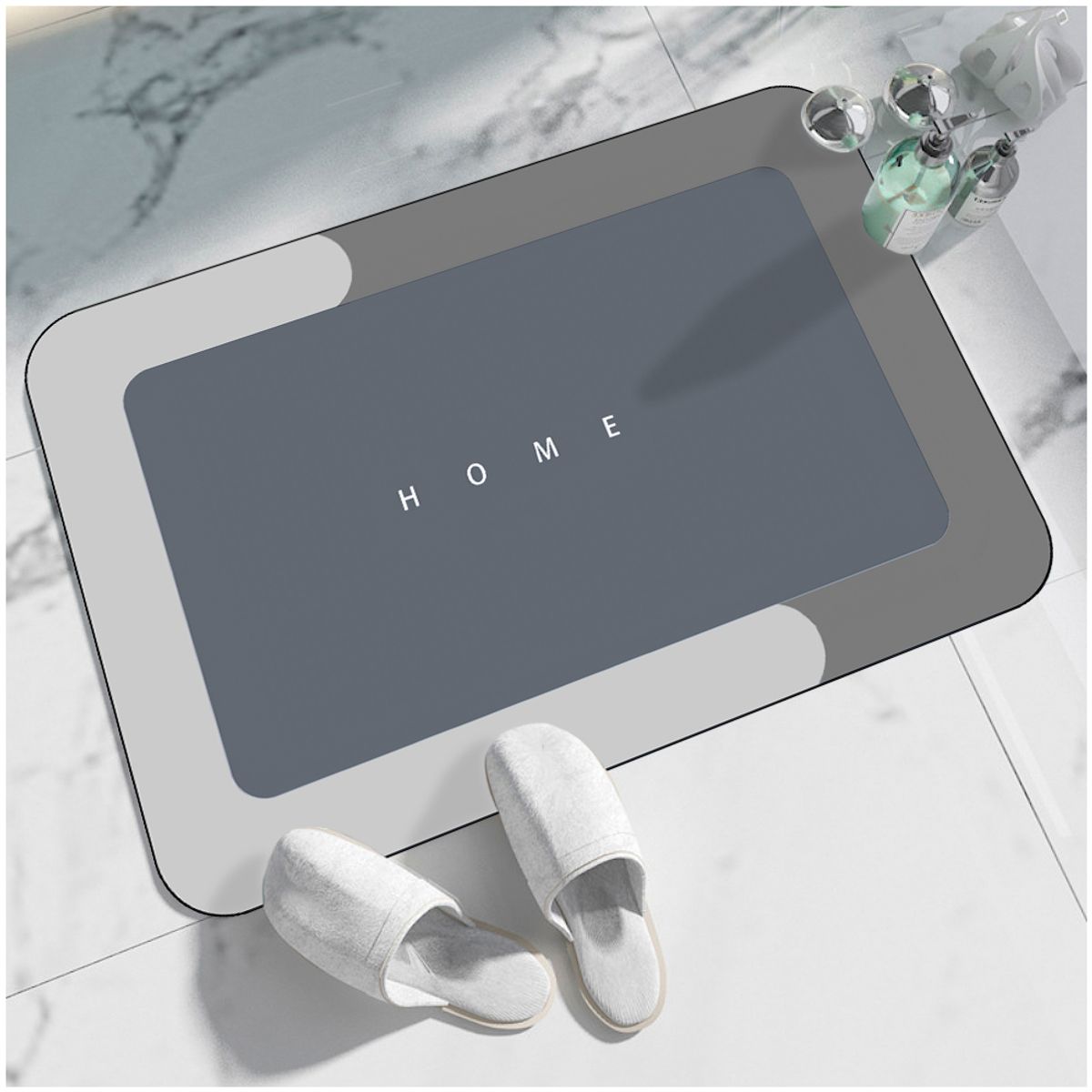SASHIJA - Alfombra Antideslizante para Piso Tapete de Baño N35 Plomo