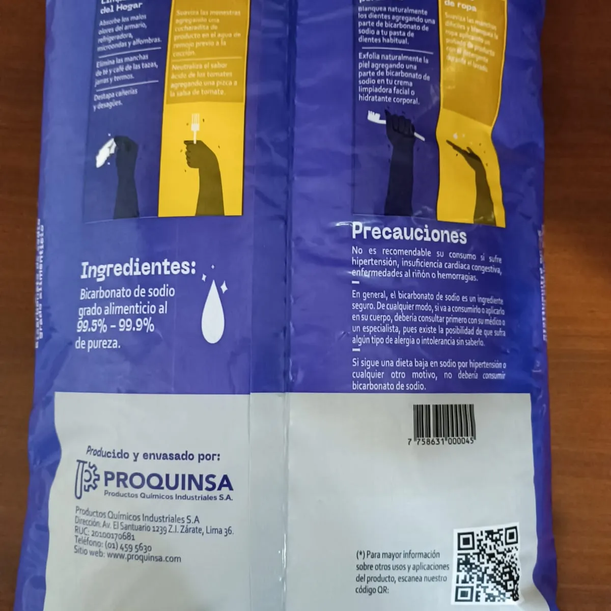 BINA - Bicarbonato de Sodio Premium grado alimenticio multiusos