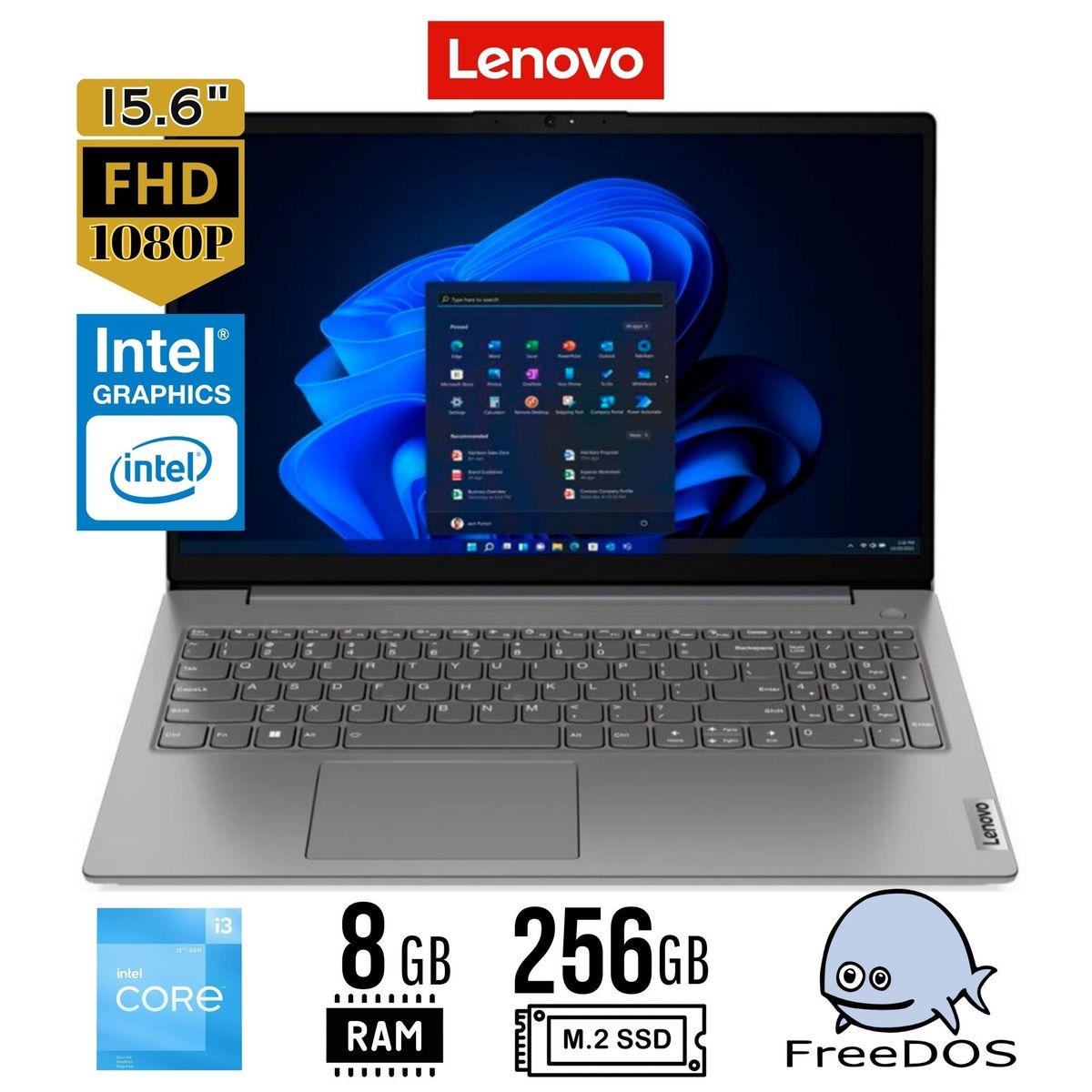 LENOVO - Laptop Lenovo V15 G3 IAP, 15.6 FHD, Core i3-1215U - 8GB - 256GB SSD -FREEDOS