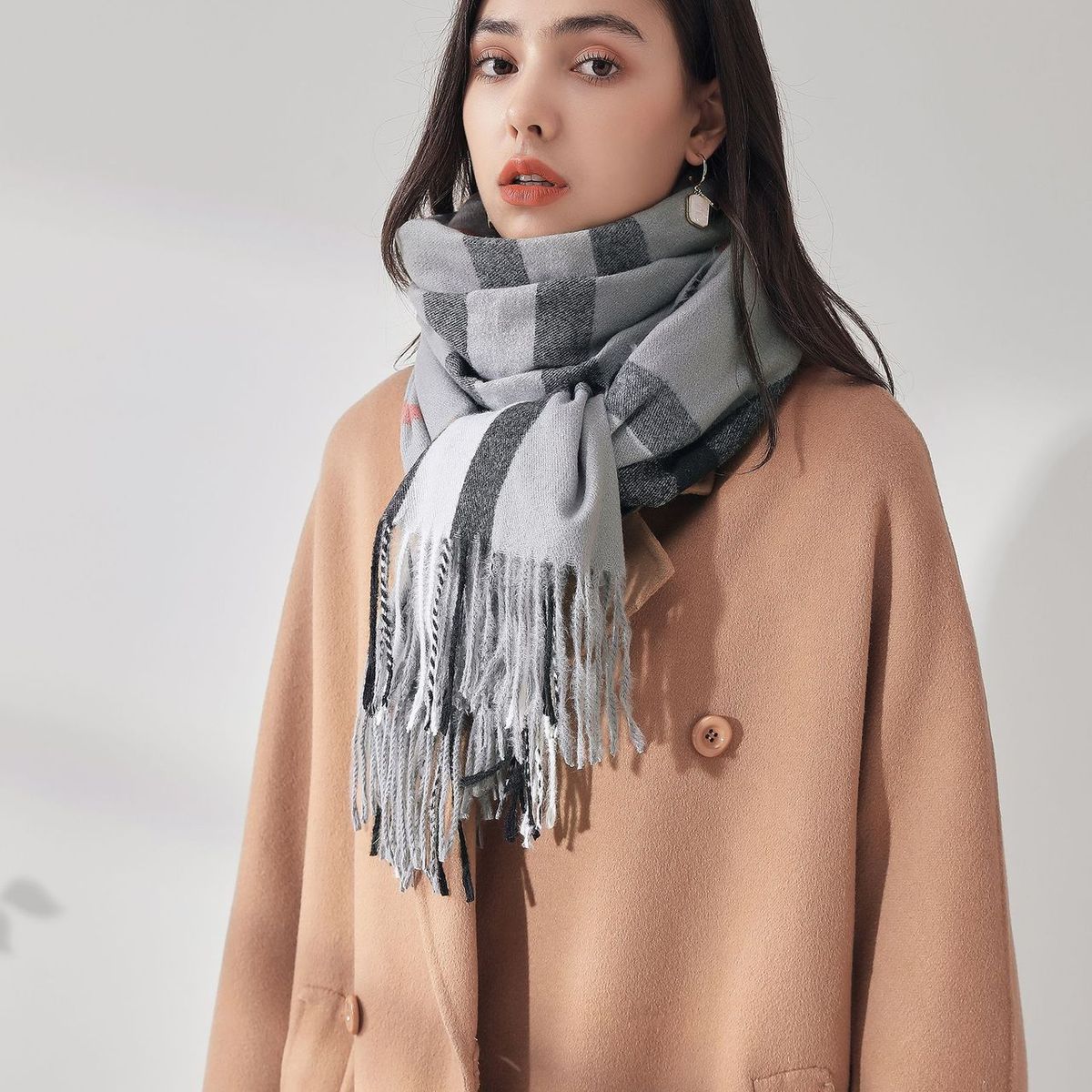 KAST PE - Bufanda Chalina Season a Rayas  Plomo