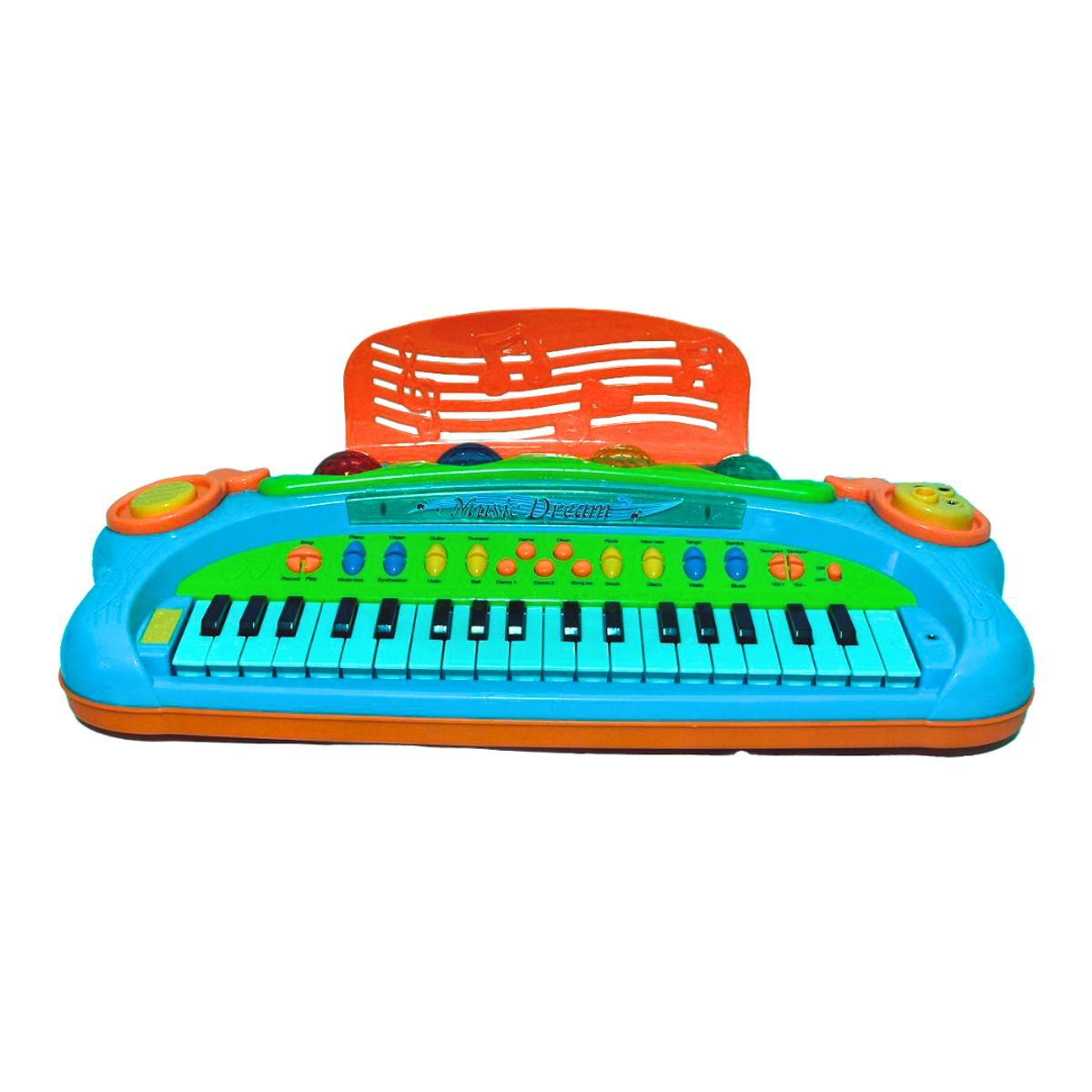 GENERICO - Piano Musical Infantil con Micrófono y Banquito - Celeste