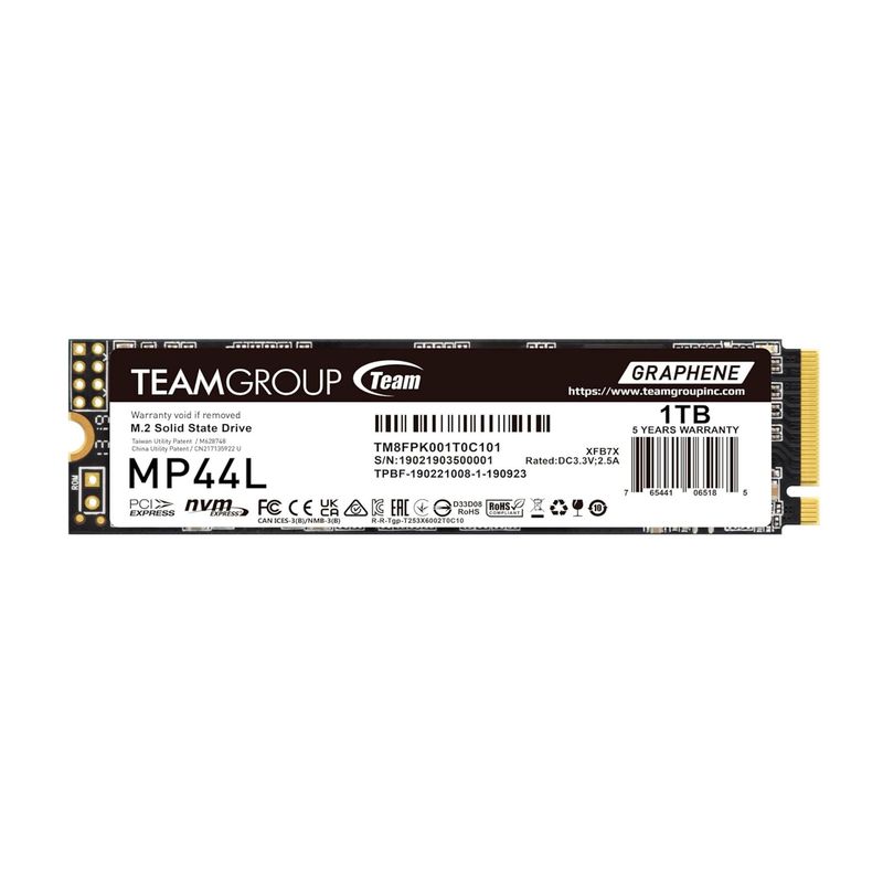 TEAMGROUP - SSD TEAMGROUP MP44L M2 1TB PCI-E 40 x4 NVMe 14 PN TM8FPK001T0C101