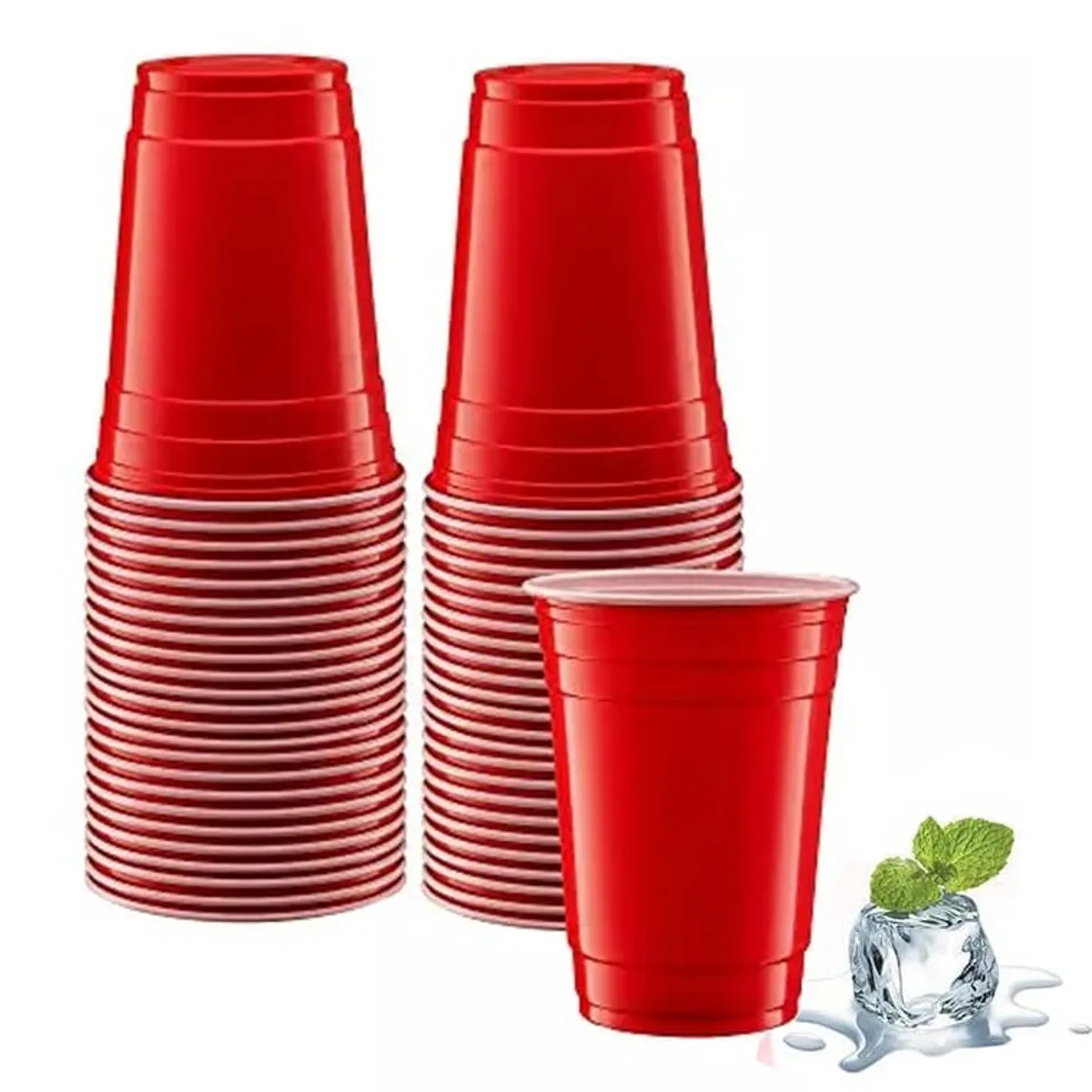 GENERICO - Vasos para Fiesta SET X 50 UND Desechable Descartable 16 OZ color Rojo