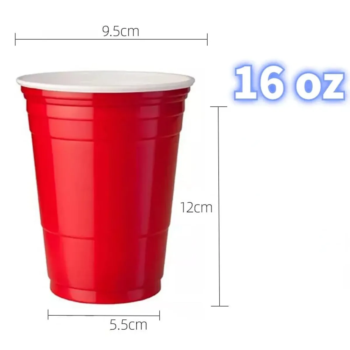 GENERICO - Vasos para Fiesta SET X 50 UND Desechable Descartable 16 OZ color Rojo