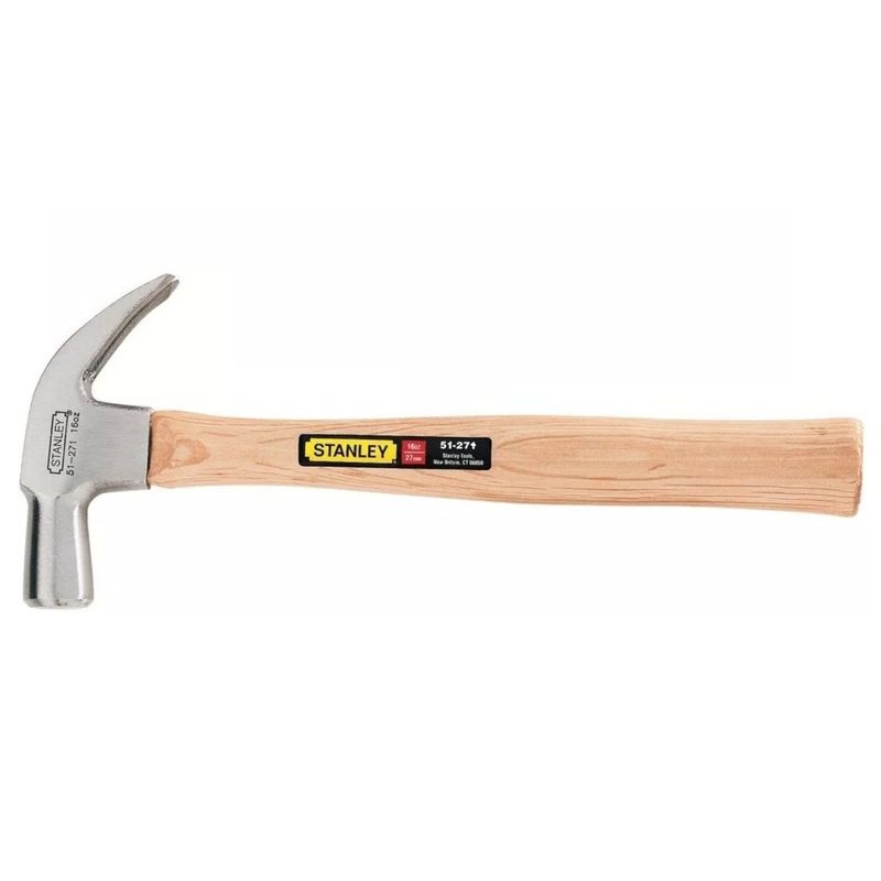 STANLEY - Martillo Uña Pulida 20 oz. Curvo martillo mango de madera STANLEY