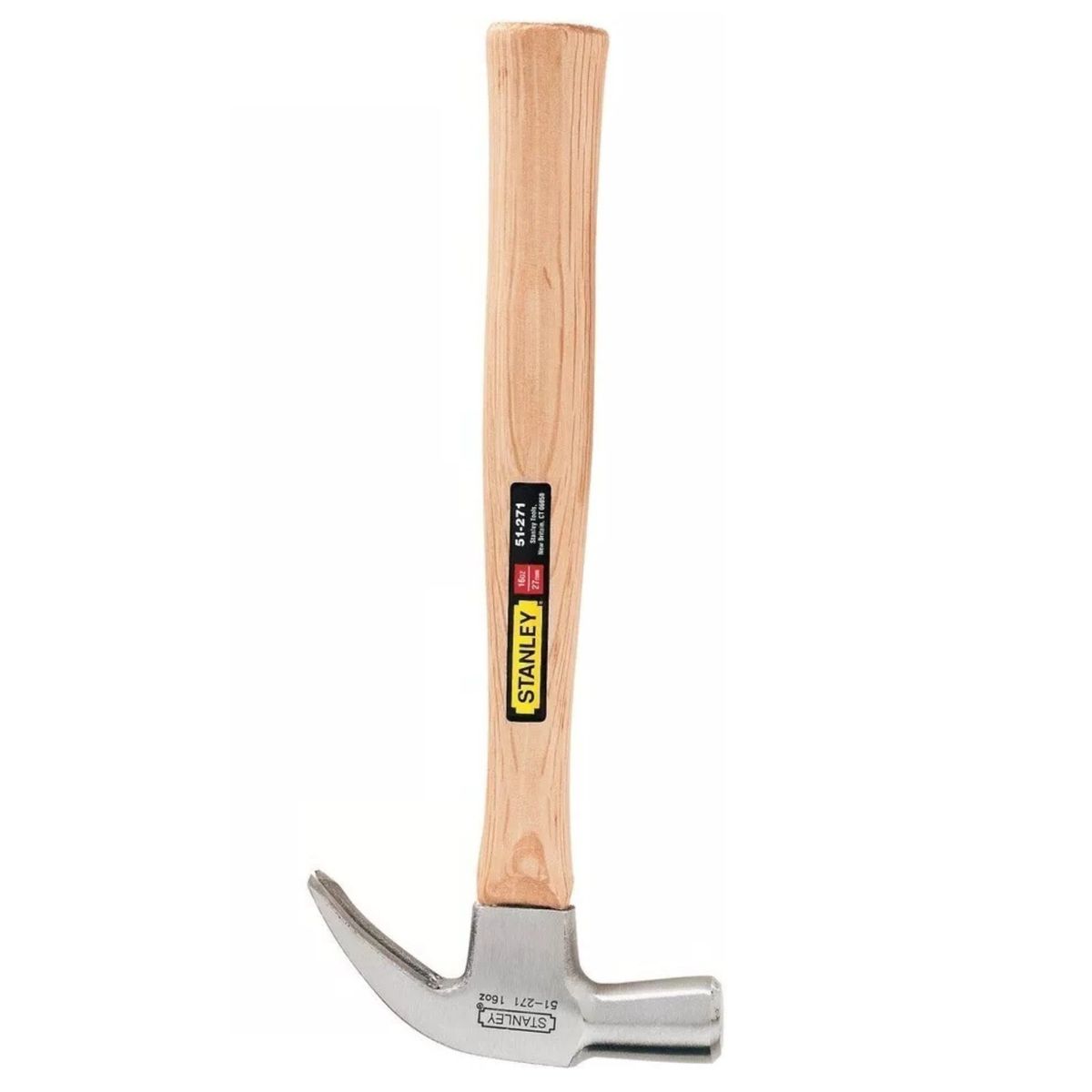 STANLEY - Martillo Uña Pulida 20 oz. Curvo martillo mango de madera STANLEY