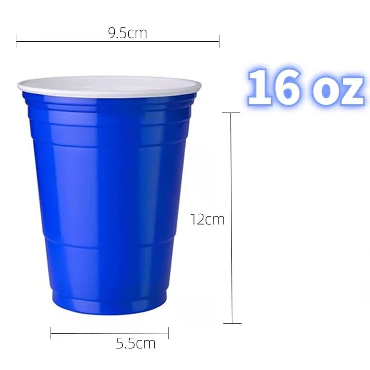GENERICO - Vasos para Fiesta SET X 50 UND Desechable Descartable 16 OZ color Azul