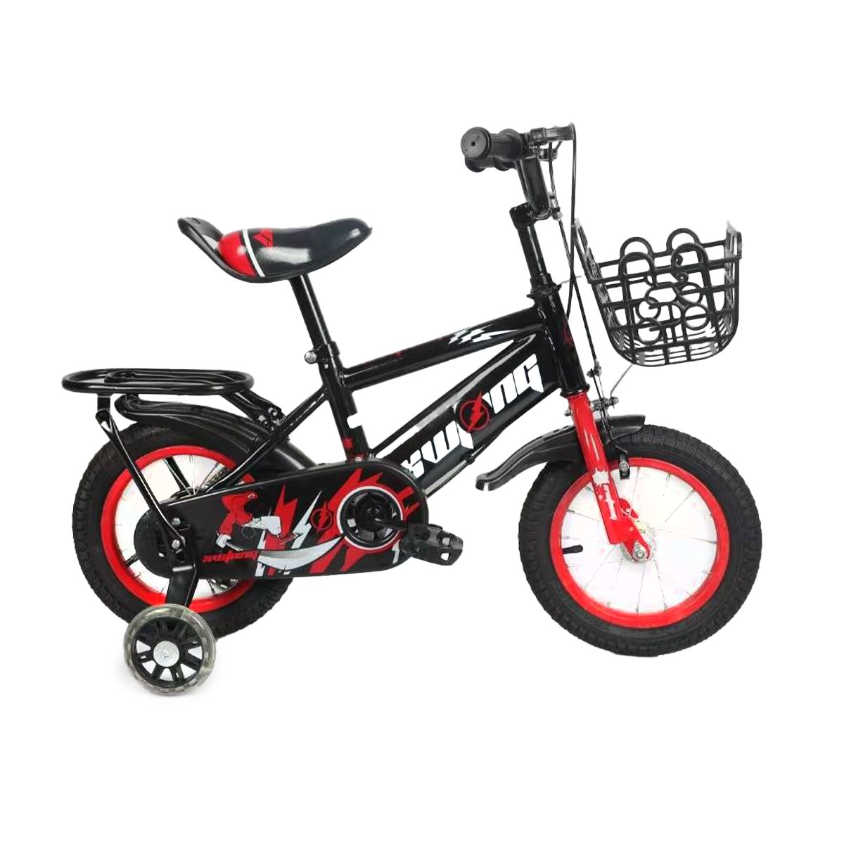 GENERICO - Bicicleta Para Niño Infantil Kids Aro 12 Timbre Luz Negro N1