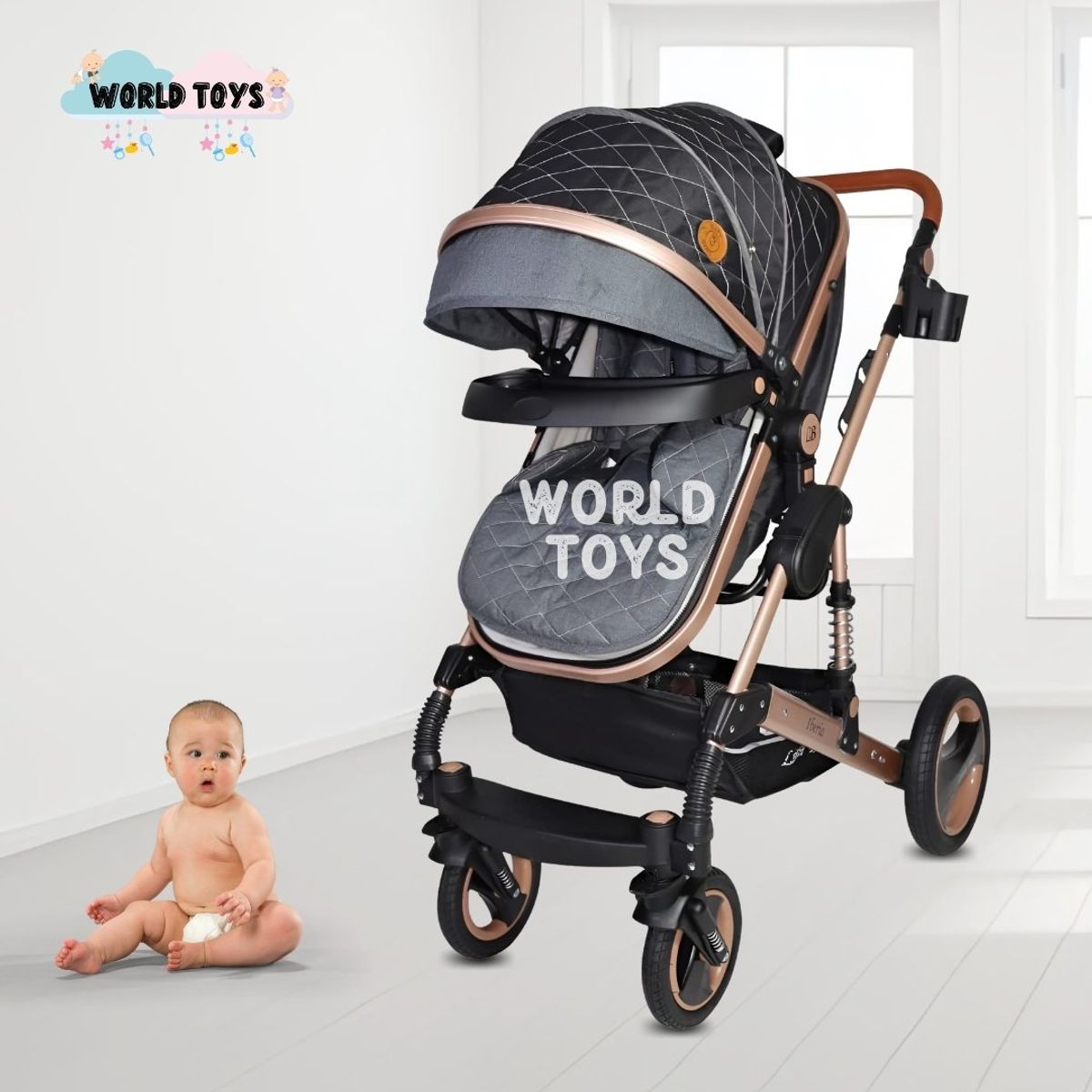 BABY - Coche Moisés de Lujo «KENNEDY» Edición Limitada Black