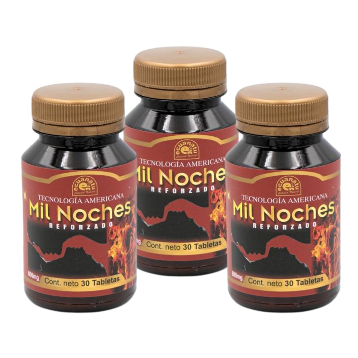 GENERICO - Mil Noches Reforzado Potencializador 30 Tabletas Pack 3 Frascos