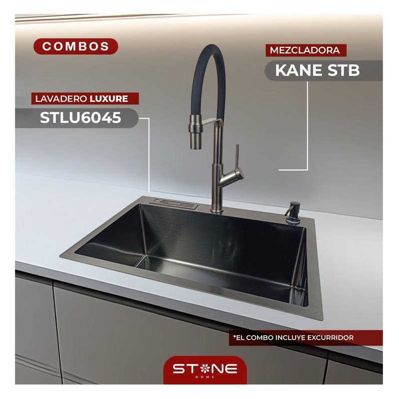 STONE - COMBO LUXURE STLU6045+ KANE STB-01 CON ESCURRIDOREXONERADO -STONE