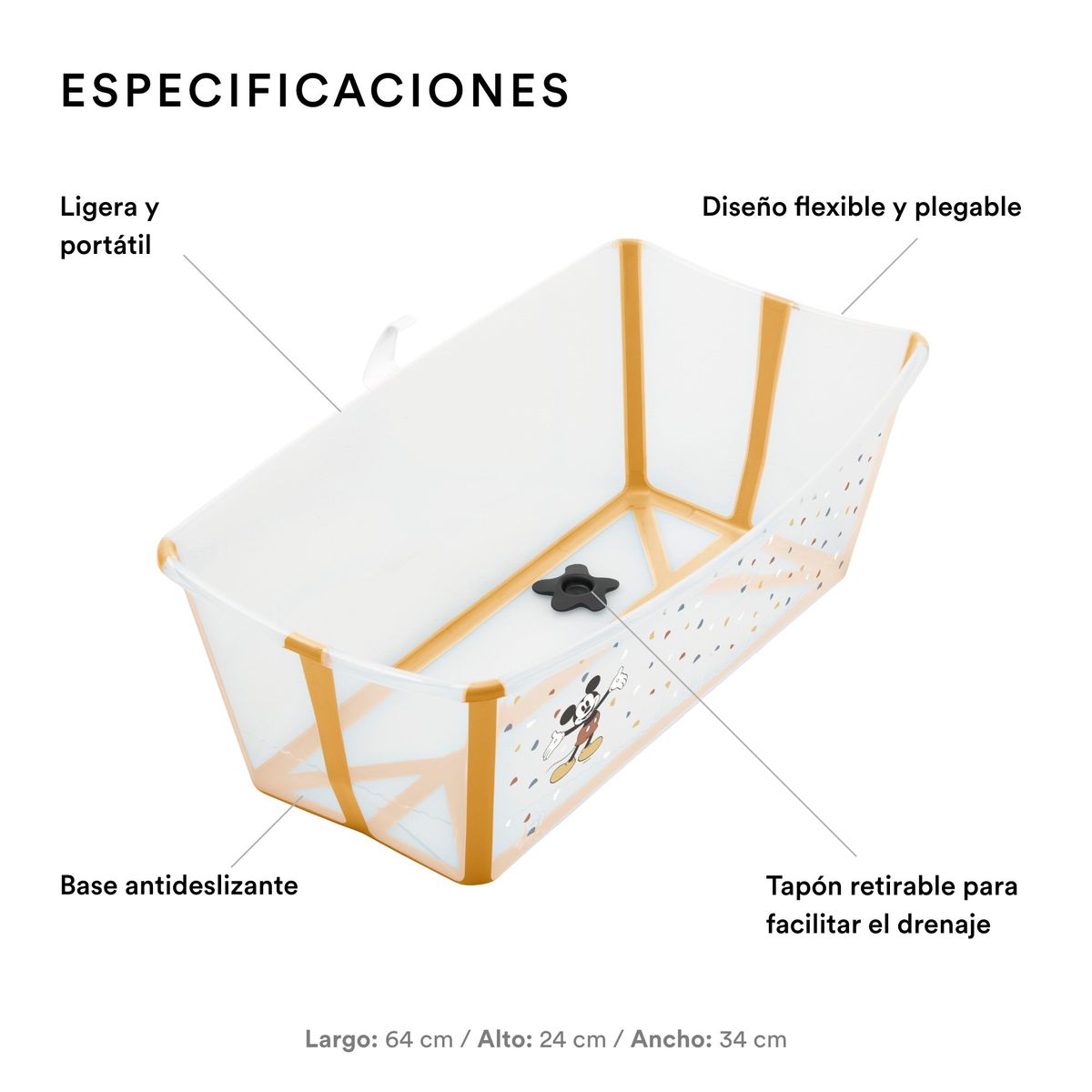 STOKKE - BAÑERA PLEGABLE FLEXI BATH MICKEY CELEBRATION STOKKE