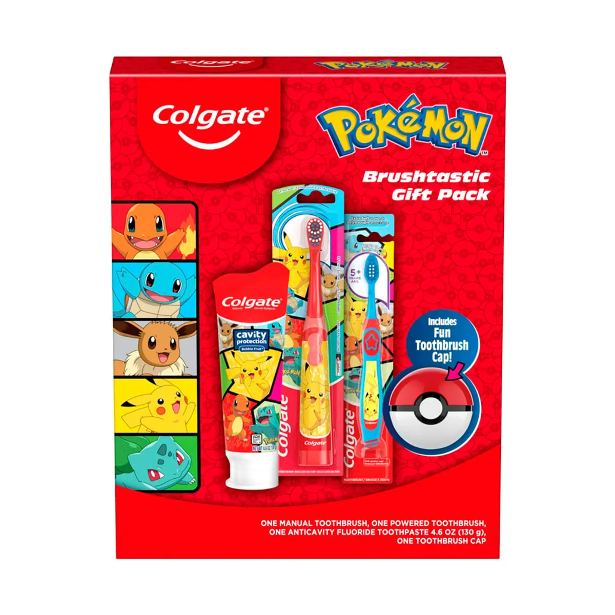 COLGATE - Pokemon Colgate Pack 2 Cepillos Incluye Tapa Pokebola