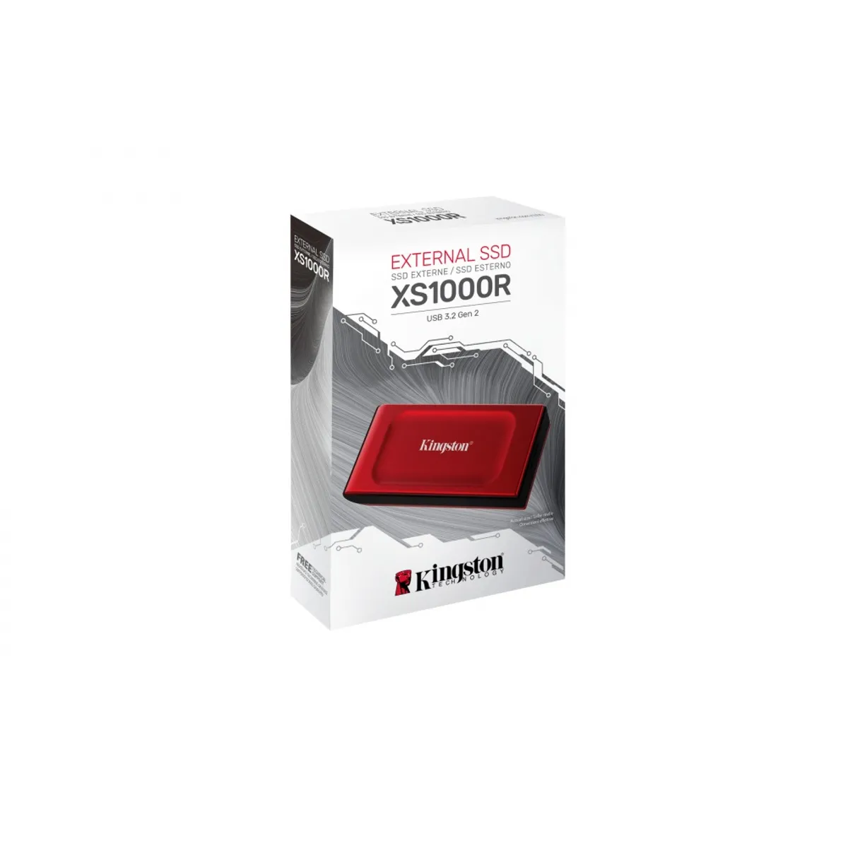 KINGSTON - Disco Solido SSD Kingston XS1000R 1TB Rojo Externo USB 3.2