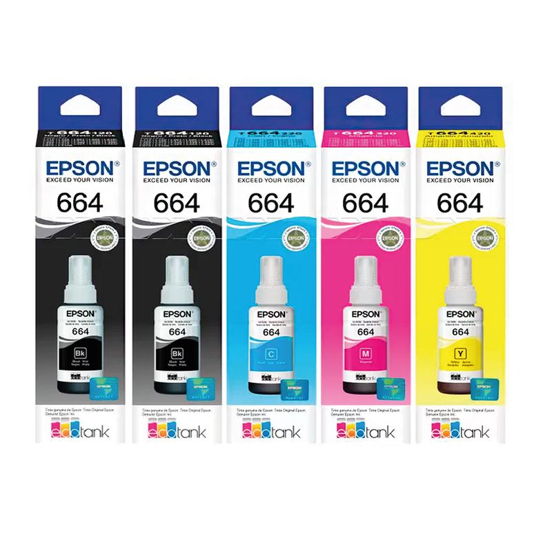 EPSON - SUPER KIT DE 5 TINTAS EPSON T664
