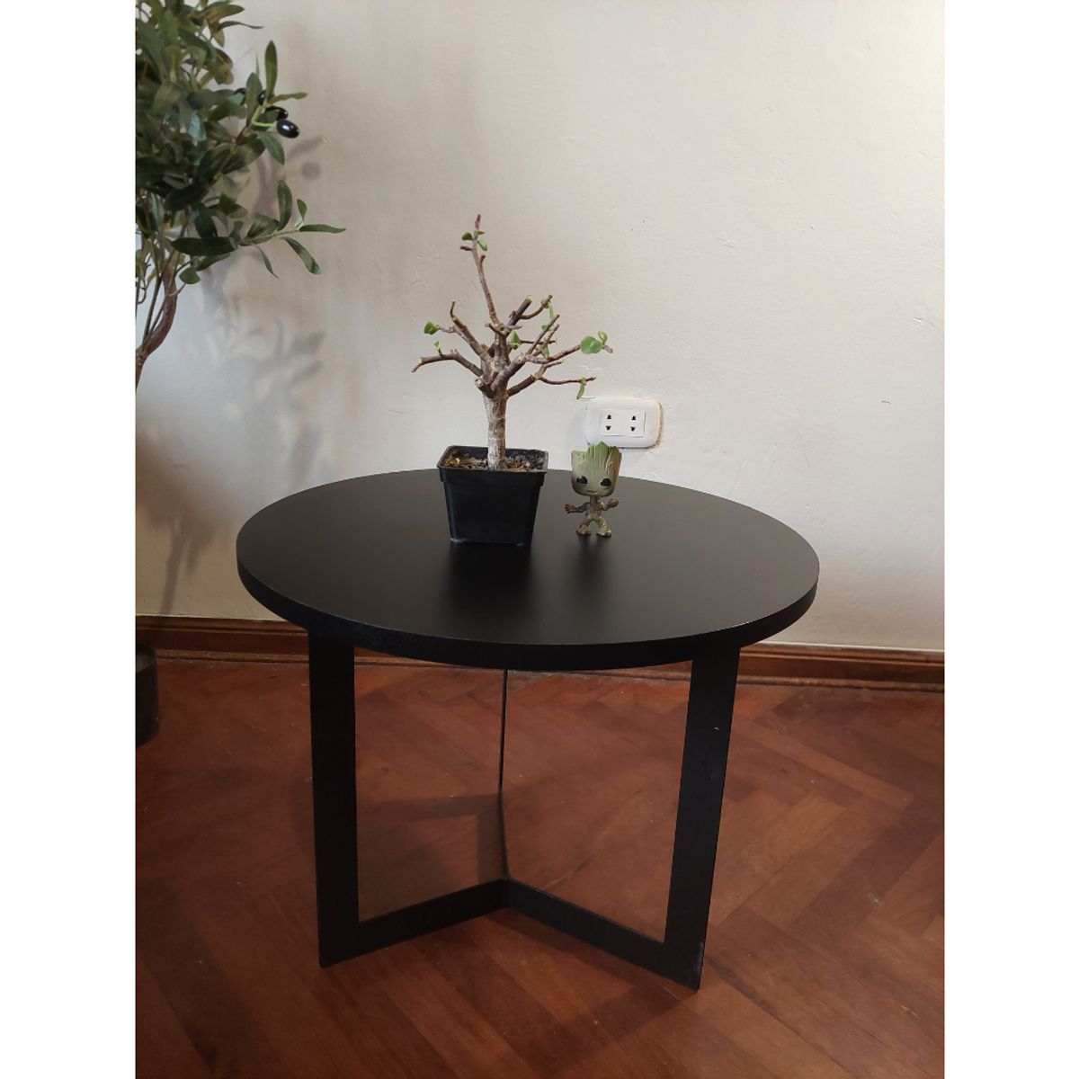 GENERICO - Mesa de centro industrial circular negro