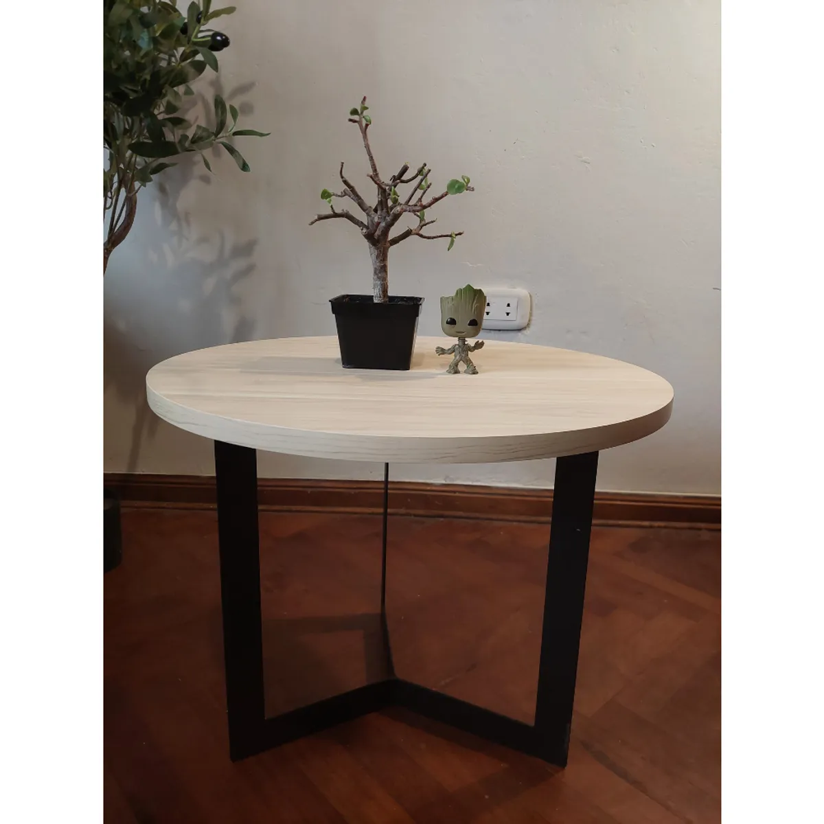 GENERICO - Mesa de centro industrial circular manzano