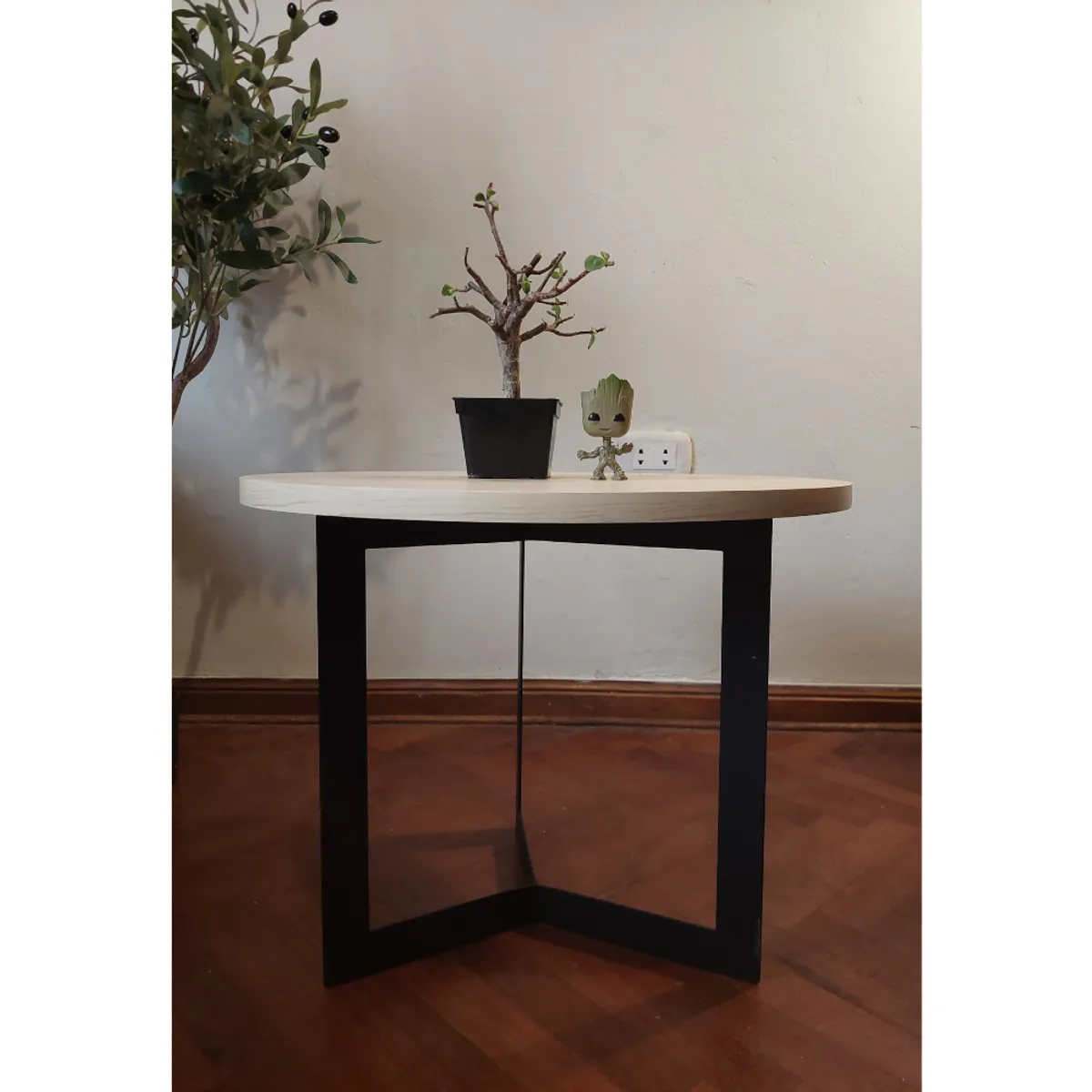 GENERICO - Mesa de centro industrial circular manzano