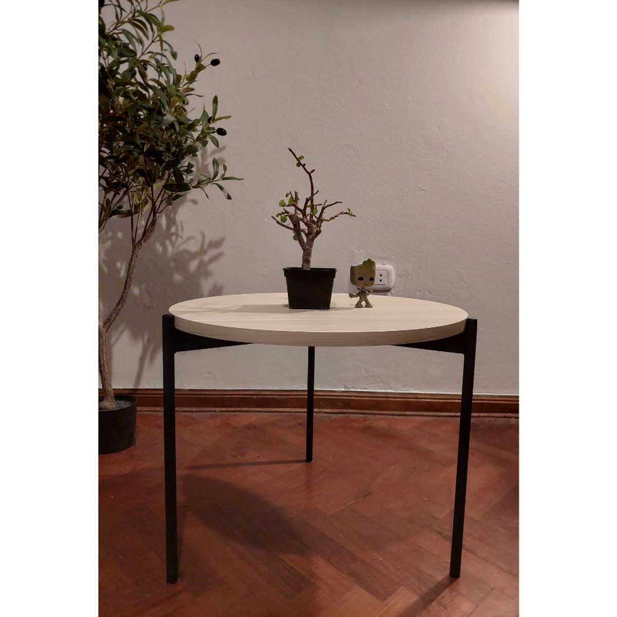 GENERICO - Mesa de centro industrial circular manzano