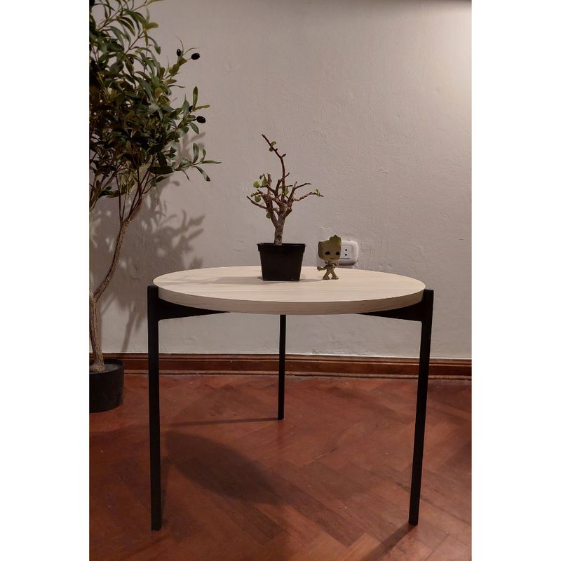 GENERICO - Mesa de centro industrial circular manzano