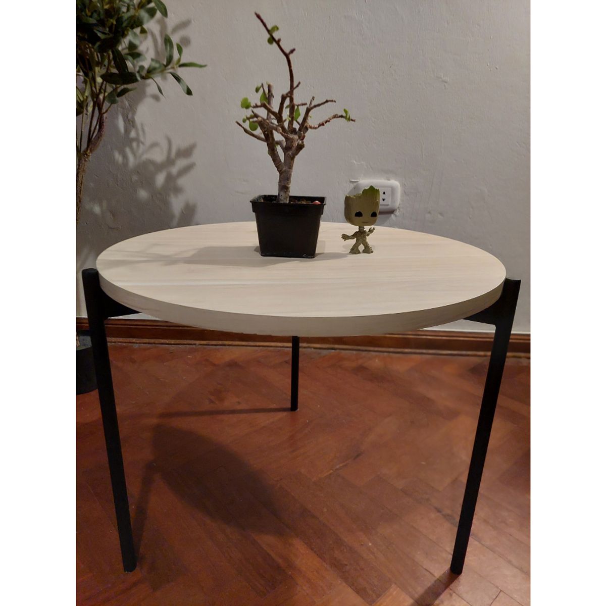 GENERICO - Mesa de centro industrial circular manzano