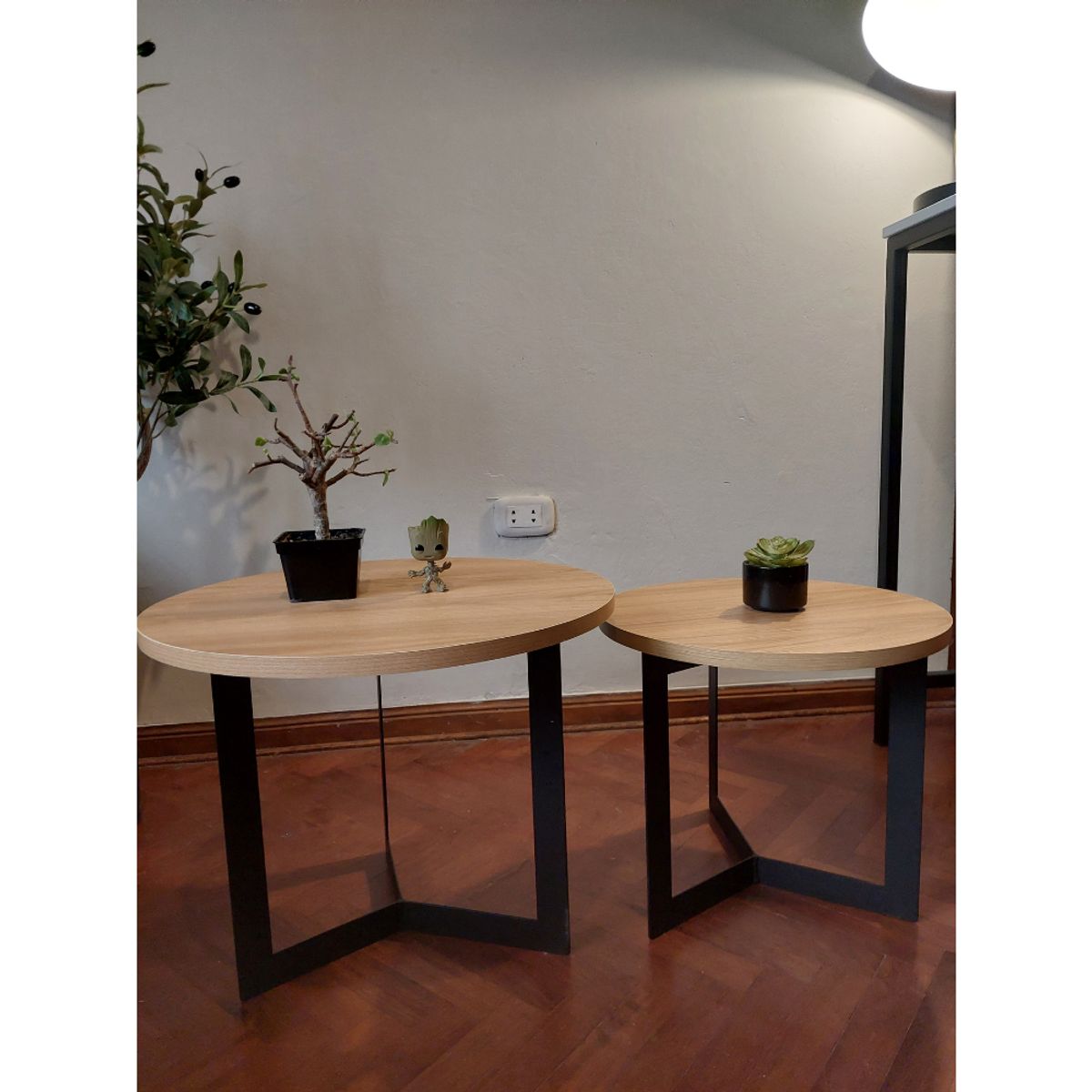 GENERICO - Mesas de centro estilo nido circular industrial panela