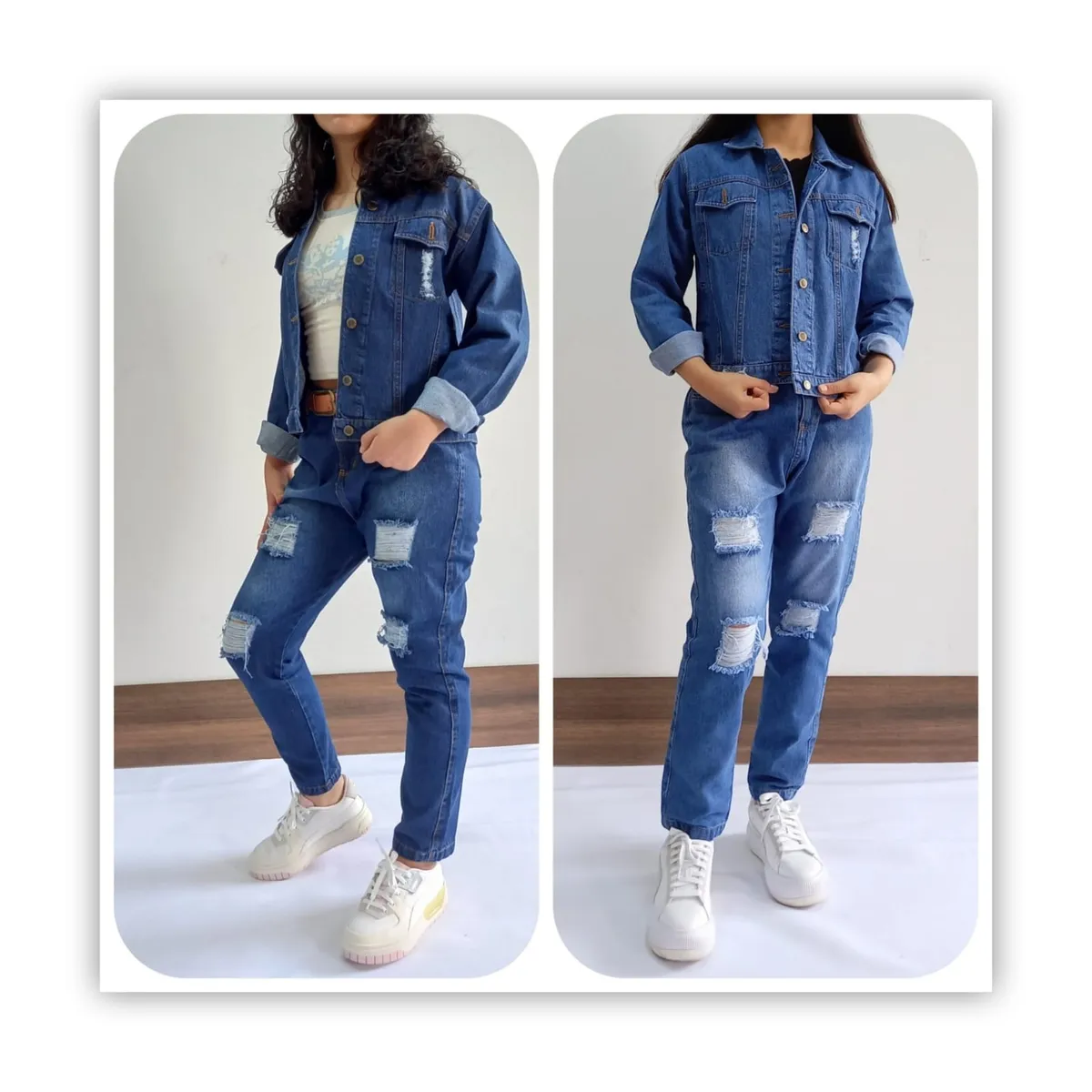 TAIS PRINCESS - Casaca jeans niñas con destroyer Tais Princess
