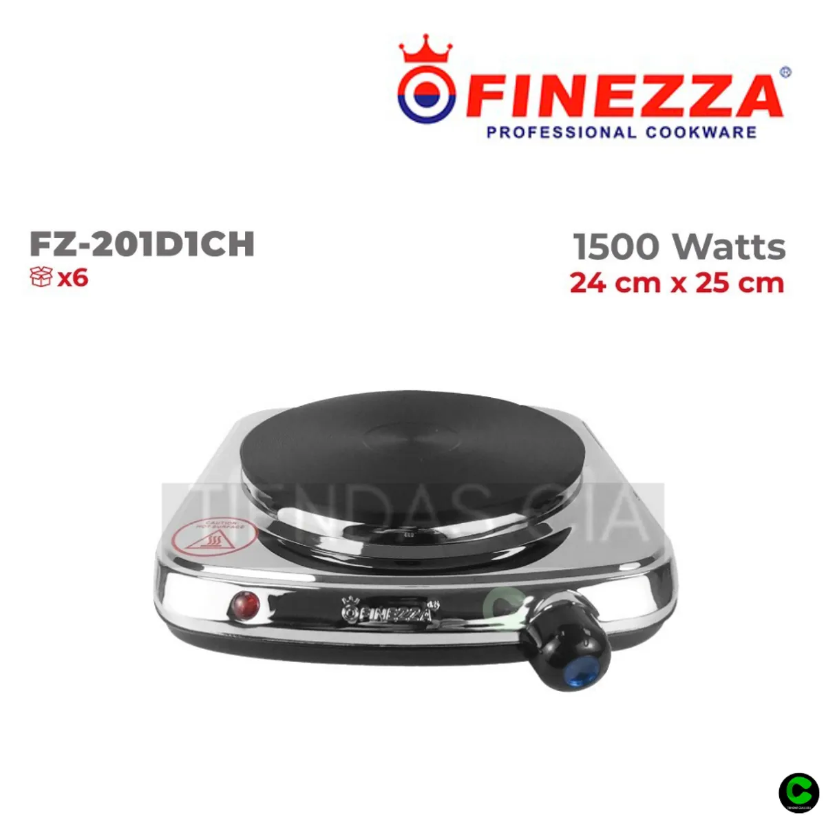 FINEZZA - Cocina Eléctrica Finezza 1H FZ-201D1CH 1500W Acero