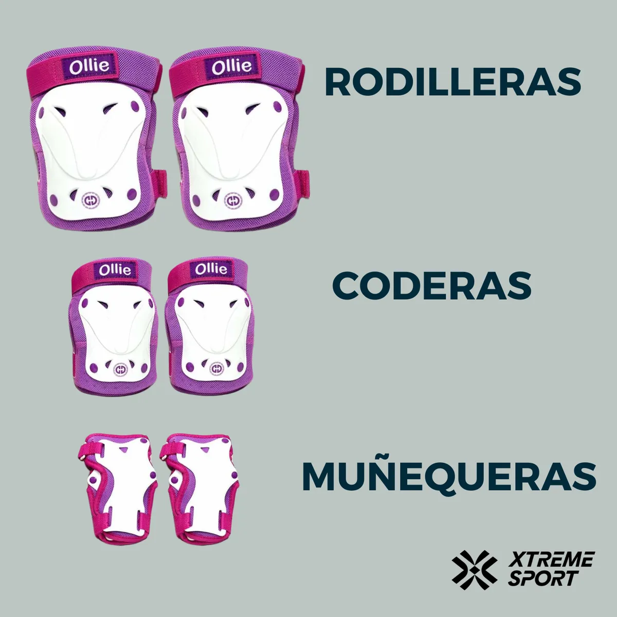 XTREME SPORT - Kit de protección  Rodillera Codera y Muñequera L