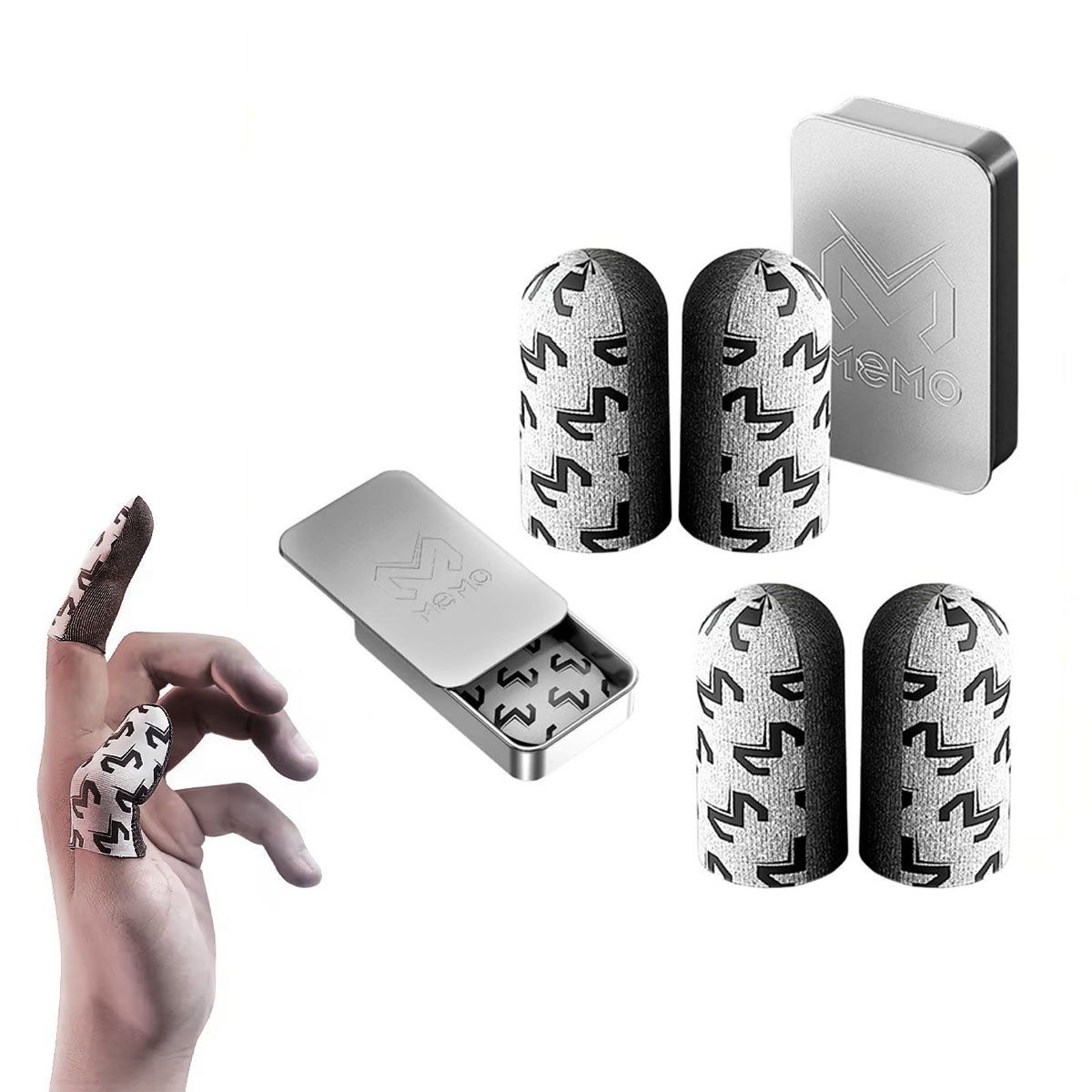 MEMO - Guantes Dedales Fundas Gamer Fibra de Plata MEMO X4 Unid