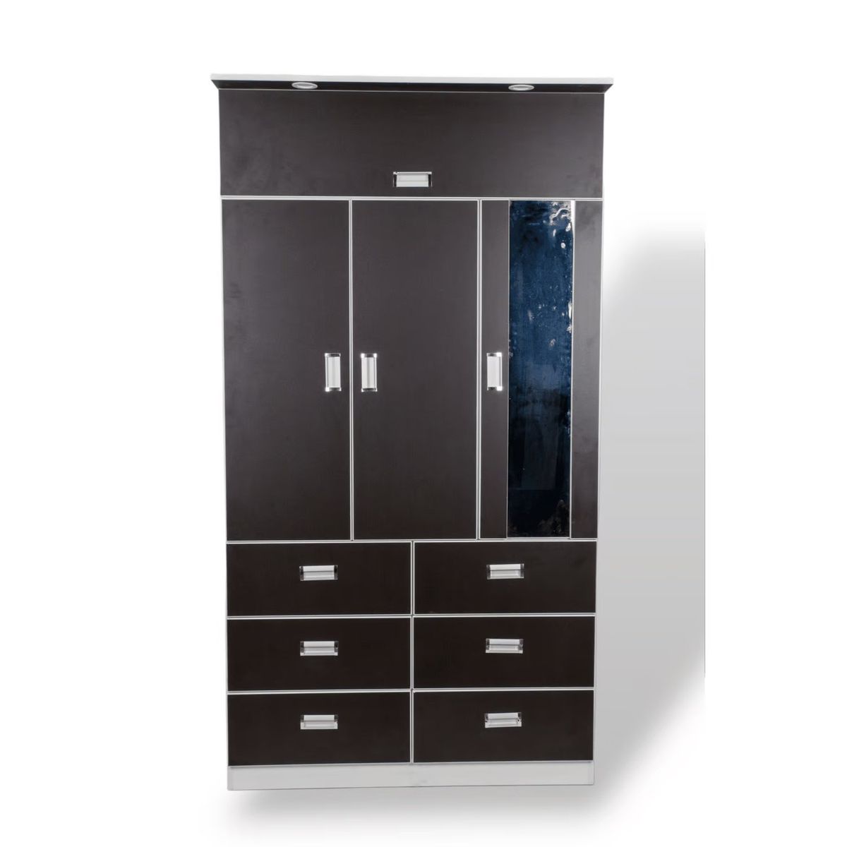 MUEBLES MACRUMO - Ropero de 100cm con dicroicos - Color Wengue - Armado