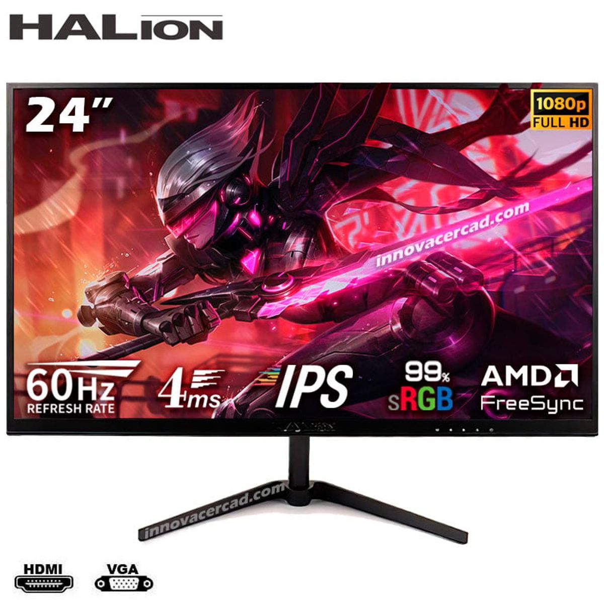 HALION - Monitor Halion HG2403 24″ IPS Full HD 60HZ 4MS AMD FreeSync