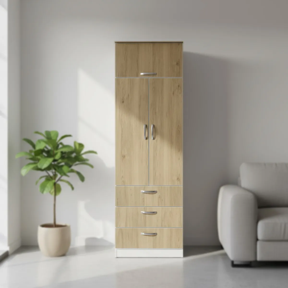 MUEBLES MACRUMO - Ropero de 60cm - Color Arena - Armado