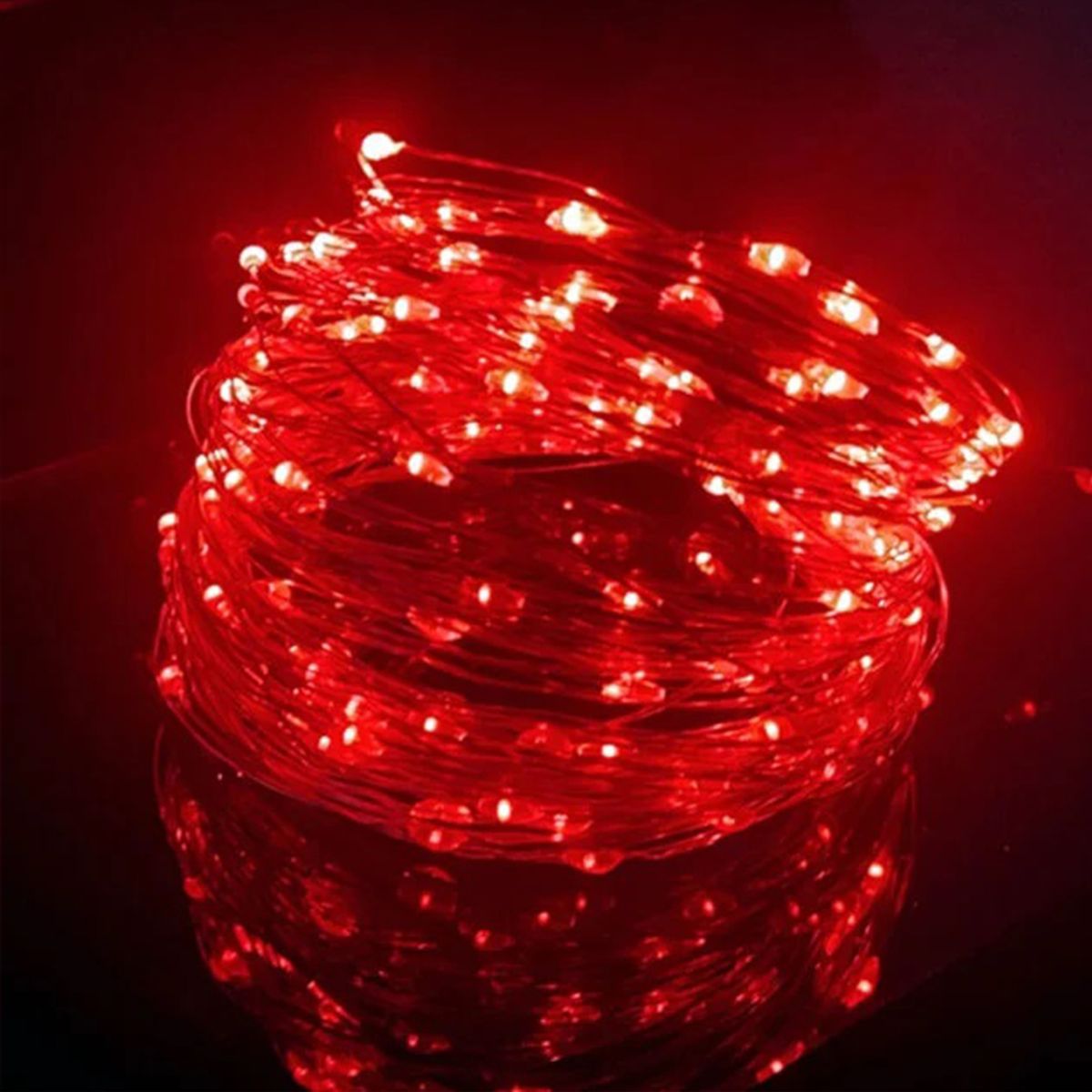 GENERICO - ALAMBRE DE LUCES LED 3 METROS ROJO