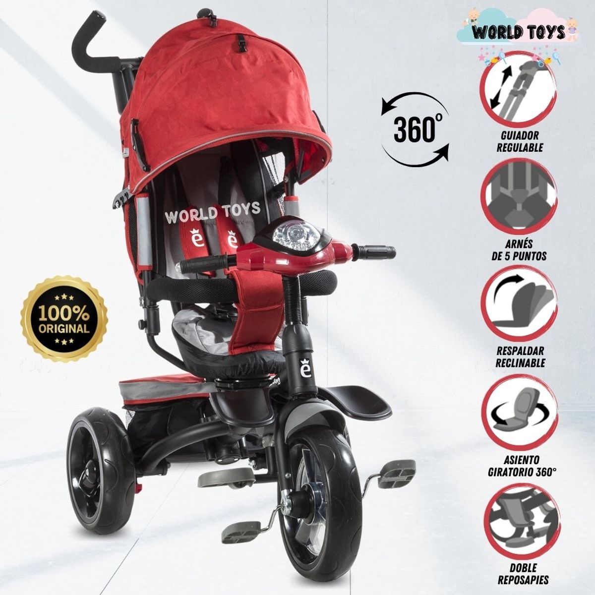 BABY - Triciclo Giratorio «LAHORE» Edición Limitada Red