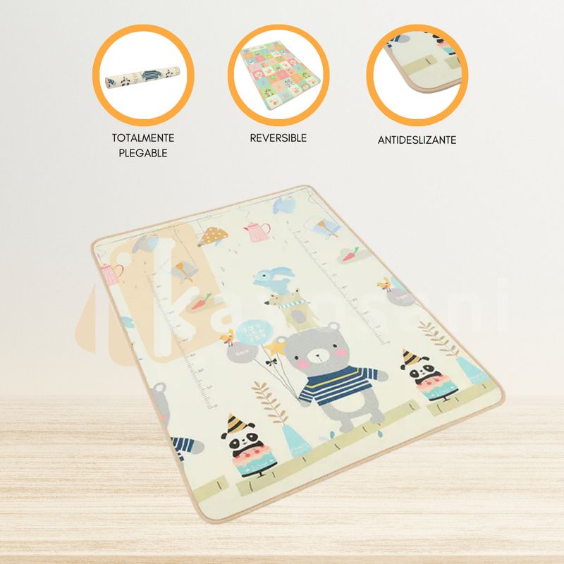 CARESTINO - Alfombra Antigolpes Reversible para Bebé «AMIGOS»