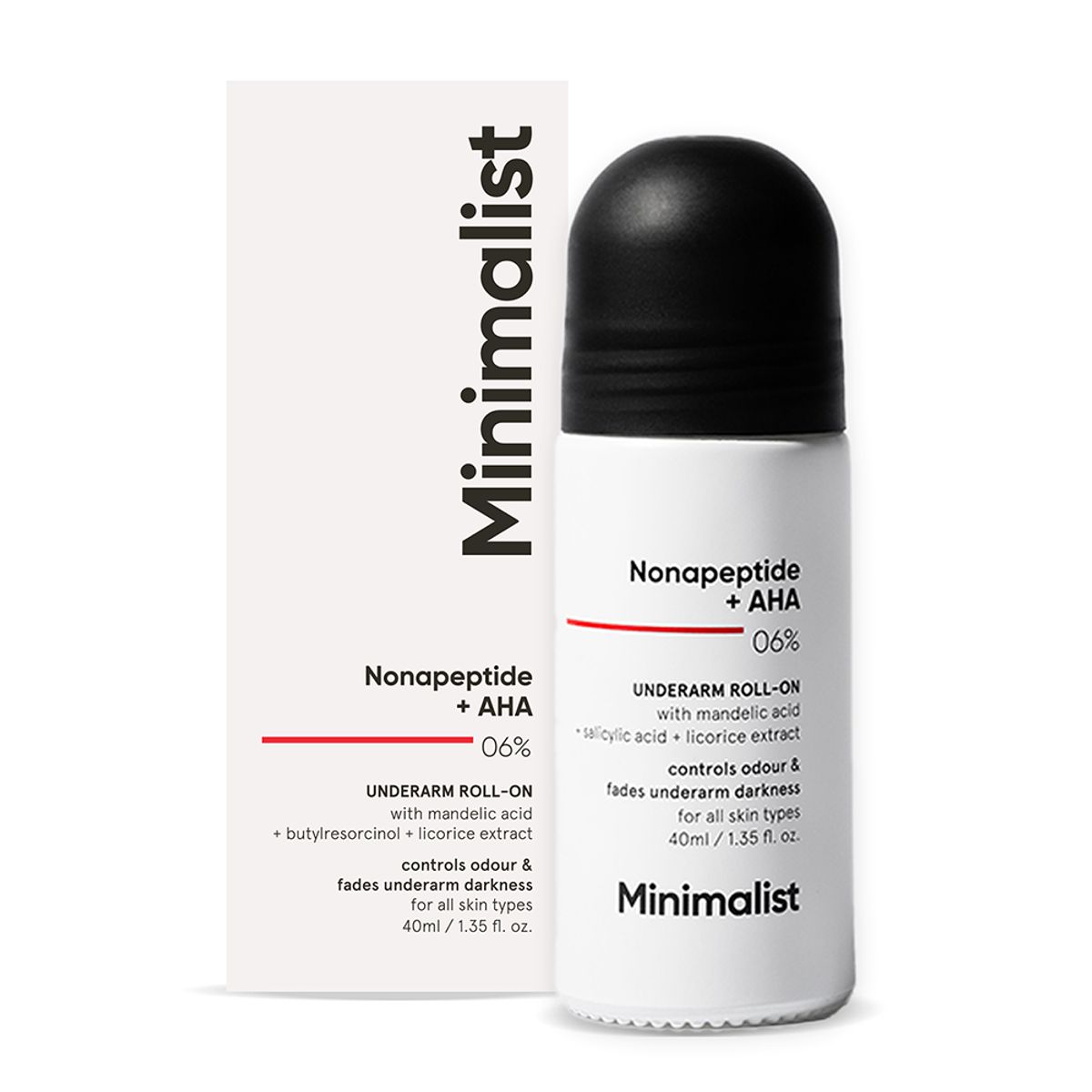 MINIMALIST - Desodorante Roll-on Nonapeptide + AHA 0.6% 40 ml Minimalist.-