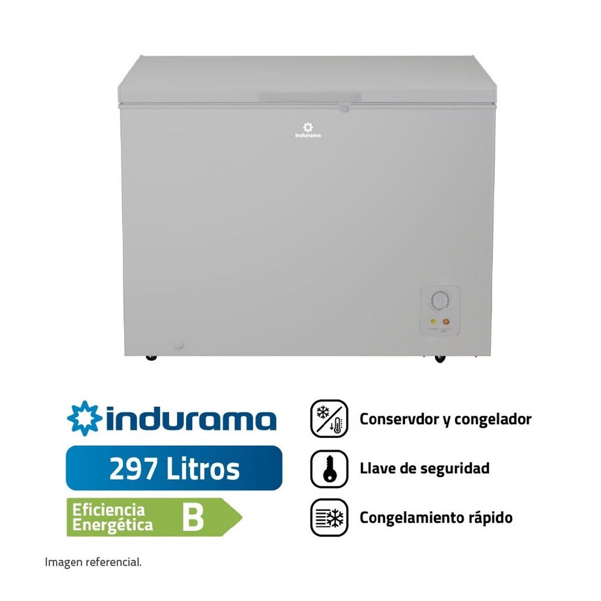 INDURAMA - CONGELADORA 297L GRIS CI-320GR