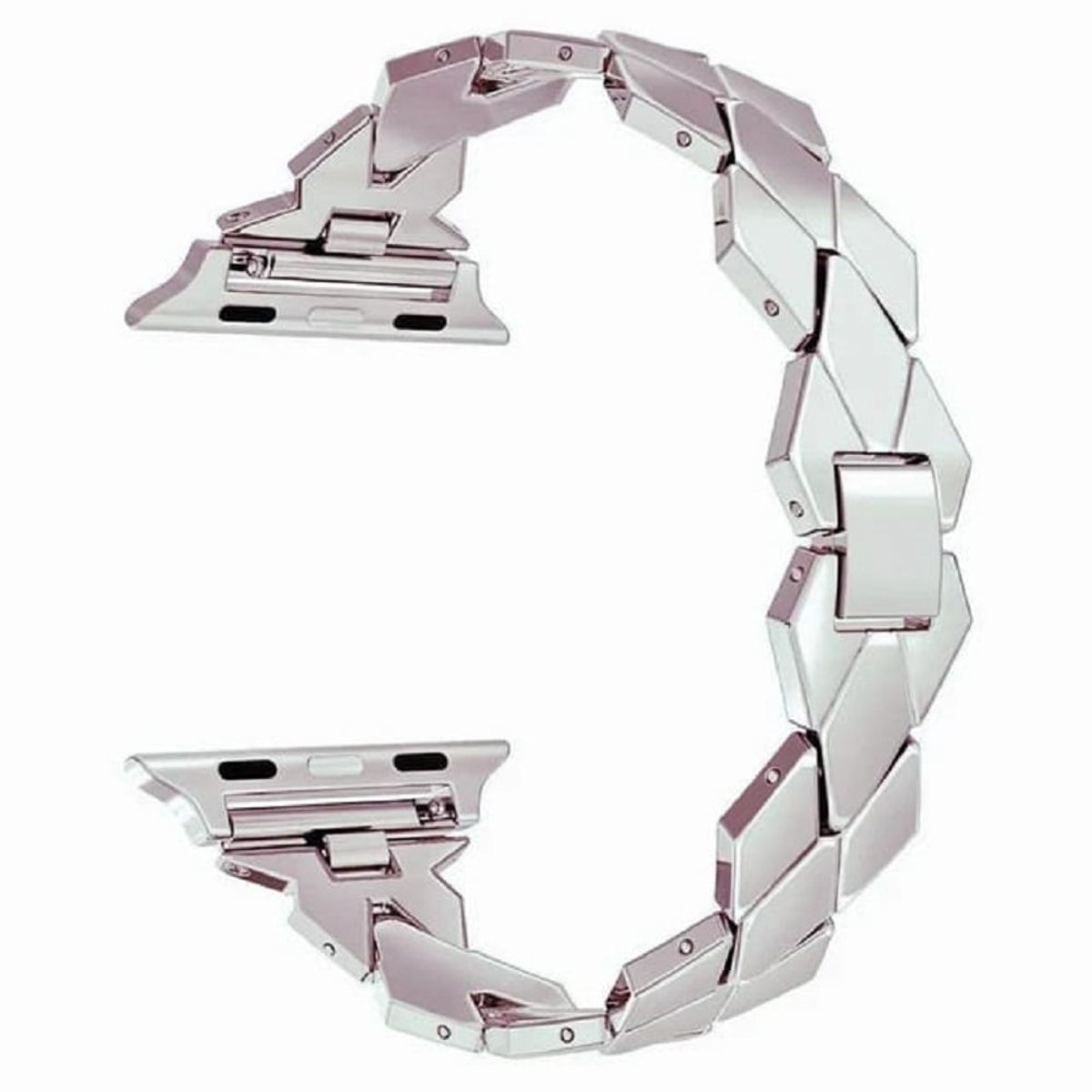 GENERICO - Correa de acero inoxidable apple watch Glam Plateado 42-44-45-49mm