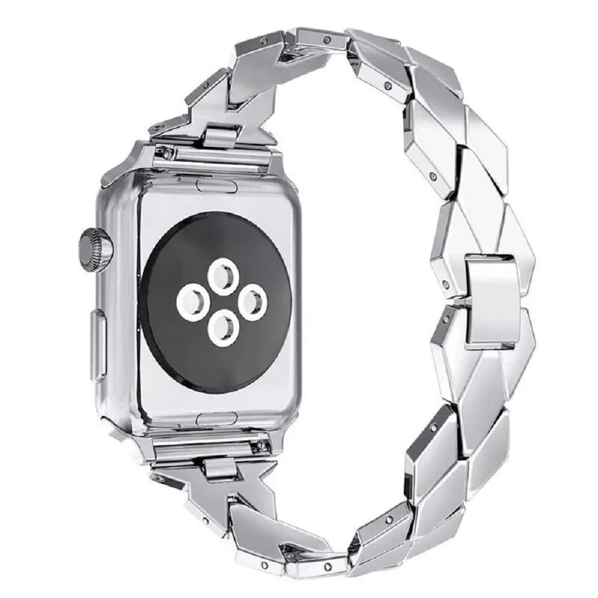 GENERICO - Correa de acero inoxidable apple watch Glam Plateado 42-44-45-49mm
