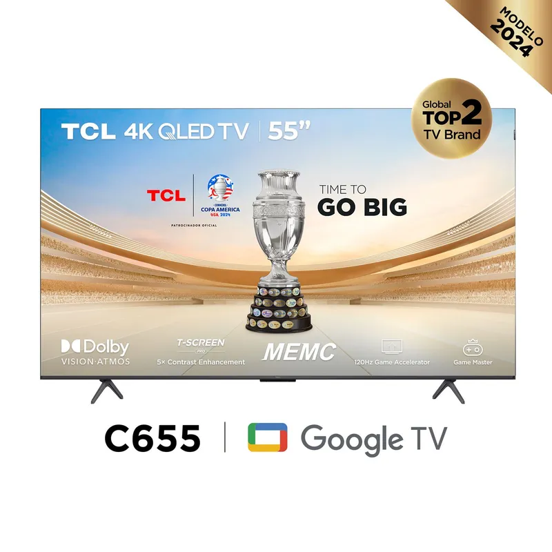 TCL - Televisor TCL SMART TV 55 QLED 4K UHD 55C655