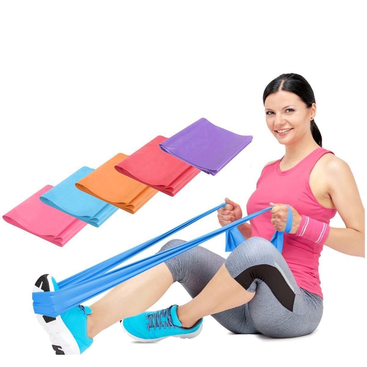 WINNER - Set o Pack de 5 Bandas Elásticas Abiertas de Resistencia